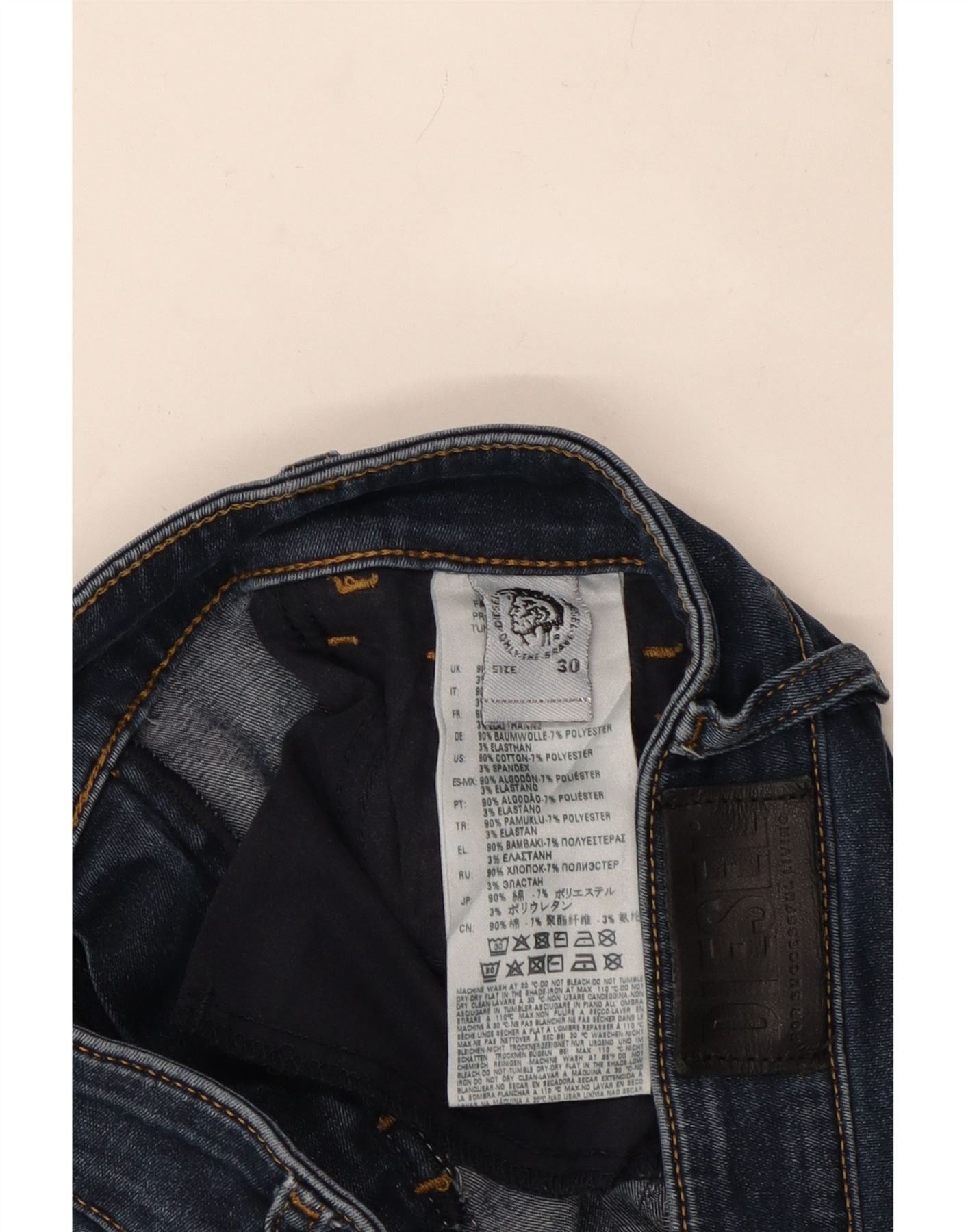 Diesel Womens Slandy Skinny Jeans W30 L32 Navy Blue Cotton Size 42" / US 20 - 6 Thumbnail