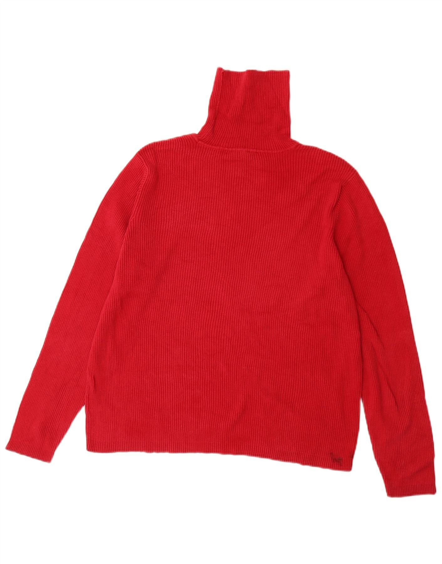 Ralph Lauren Womens Roll Neck Jumper Sweater UK 18 XL Red Cotton Size M / US 6-8 / IT 42-44 - 2 Thumbnail
