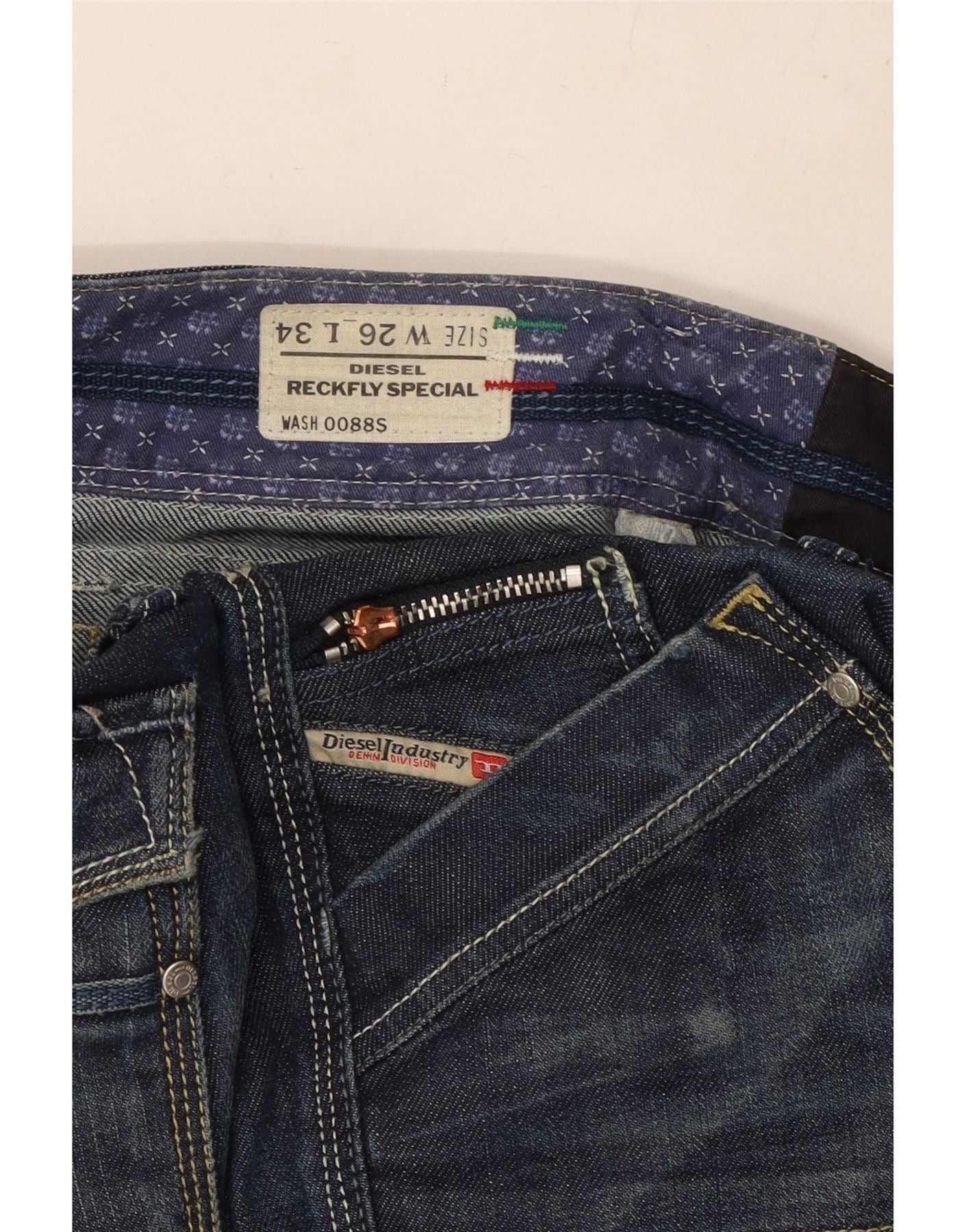 Diesel Womens Reckfly Bootcut Jeans W26 L32 Navy Blue Cotton Size 42" / US 20 - 5 Thumbnail