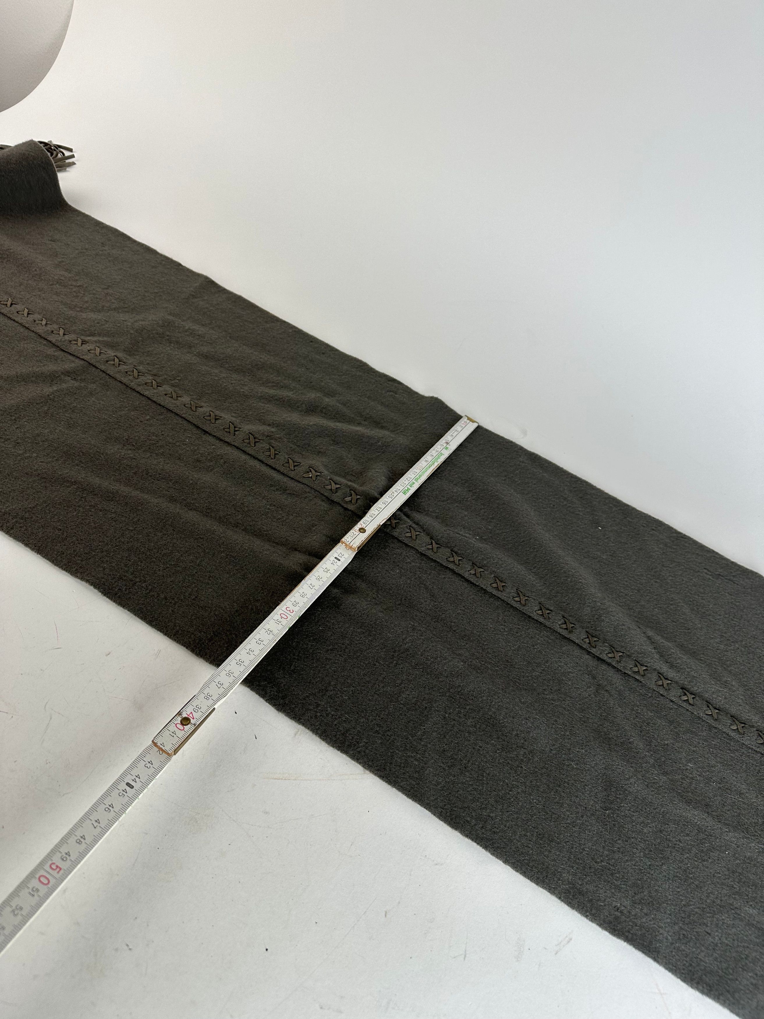 Salvatore Ferragamo Vintage Cashmere Leather Scarf anthracite Size ONE SIZE - 10 Thumbnail