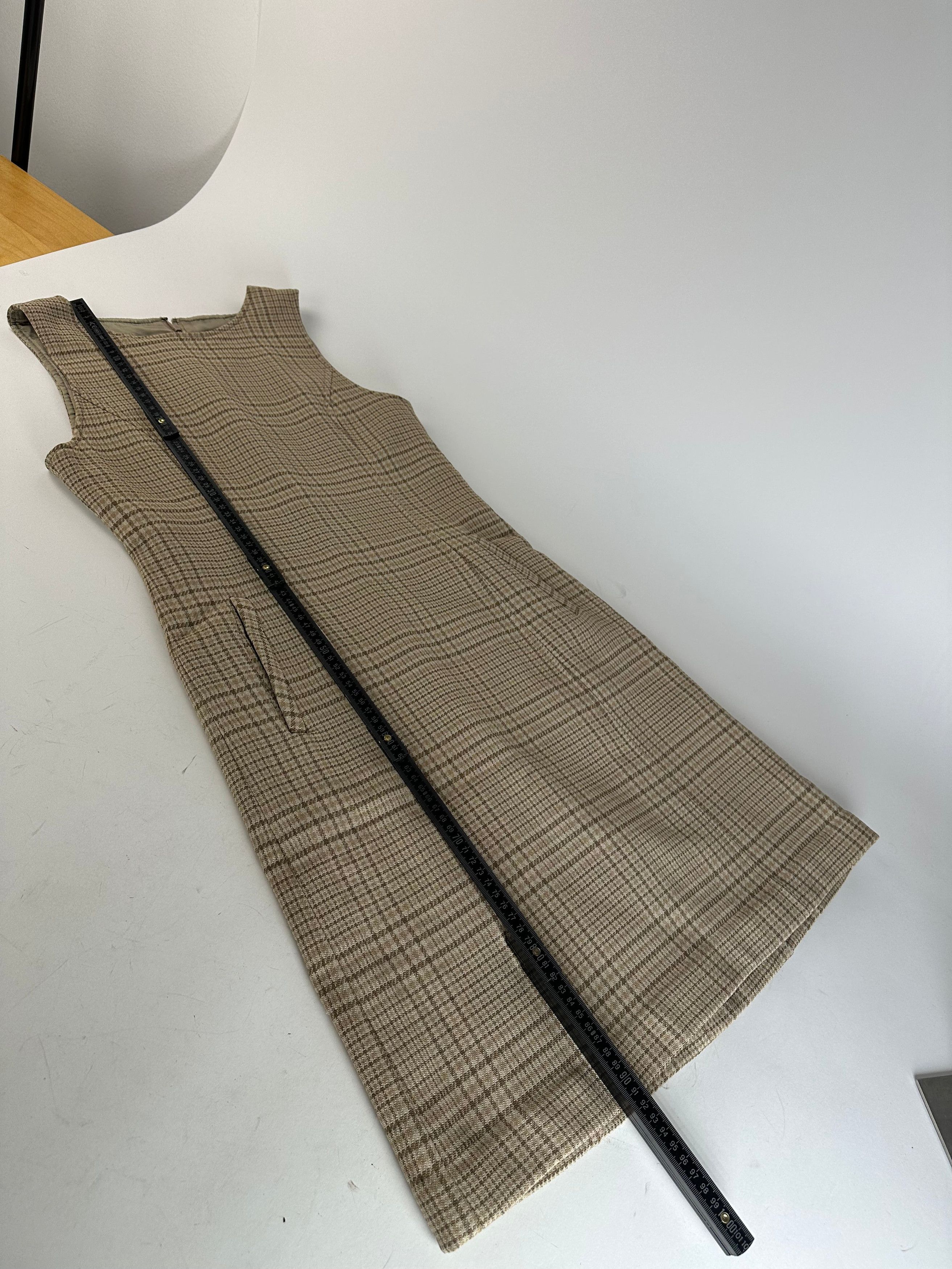 Dior Vintage Wool Checked Dress M Beige Brown Size M / US 6-8 / IT 42-44 - 15 Thumbnail