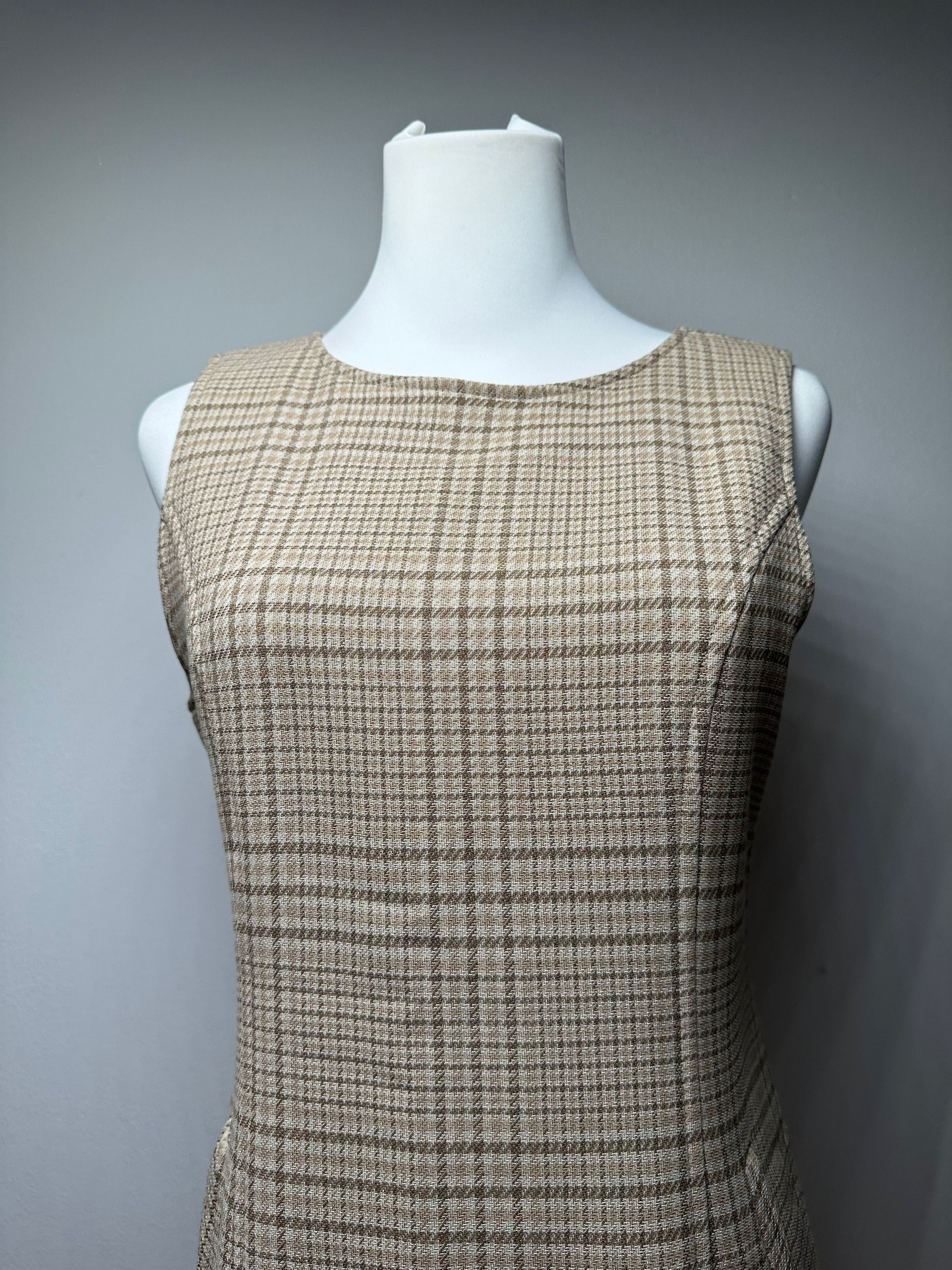 Dior Vintage Wool Checked Dress M Beige Brown Size M / US 6-8 / IT 42-44 - 13 Thumbnail