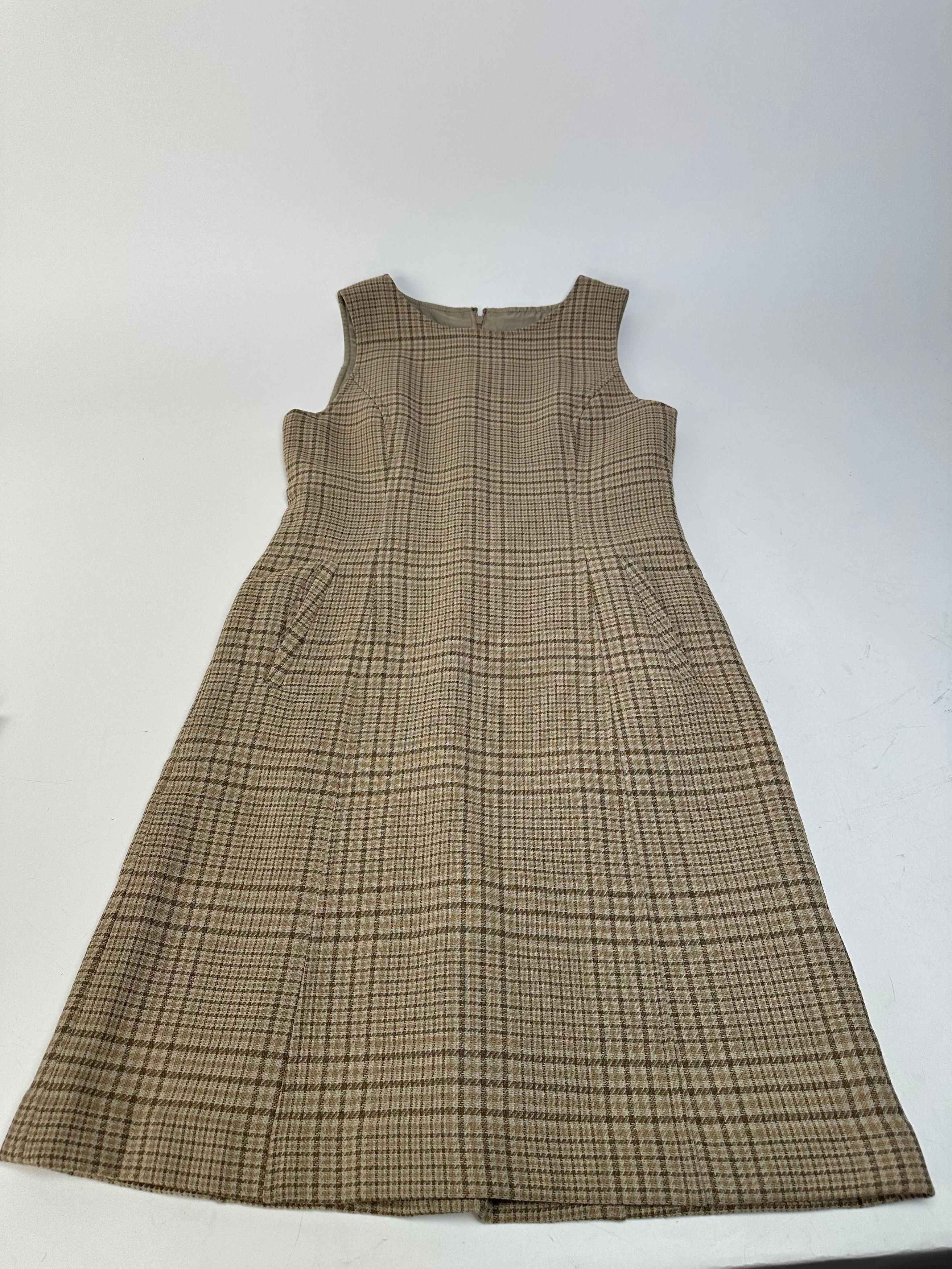 Dior Vintage Wool Checked Dress M Beige Brown Size M / US 6-8 / IT 42-44 - 7 Thumbnail