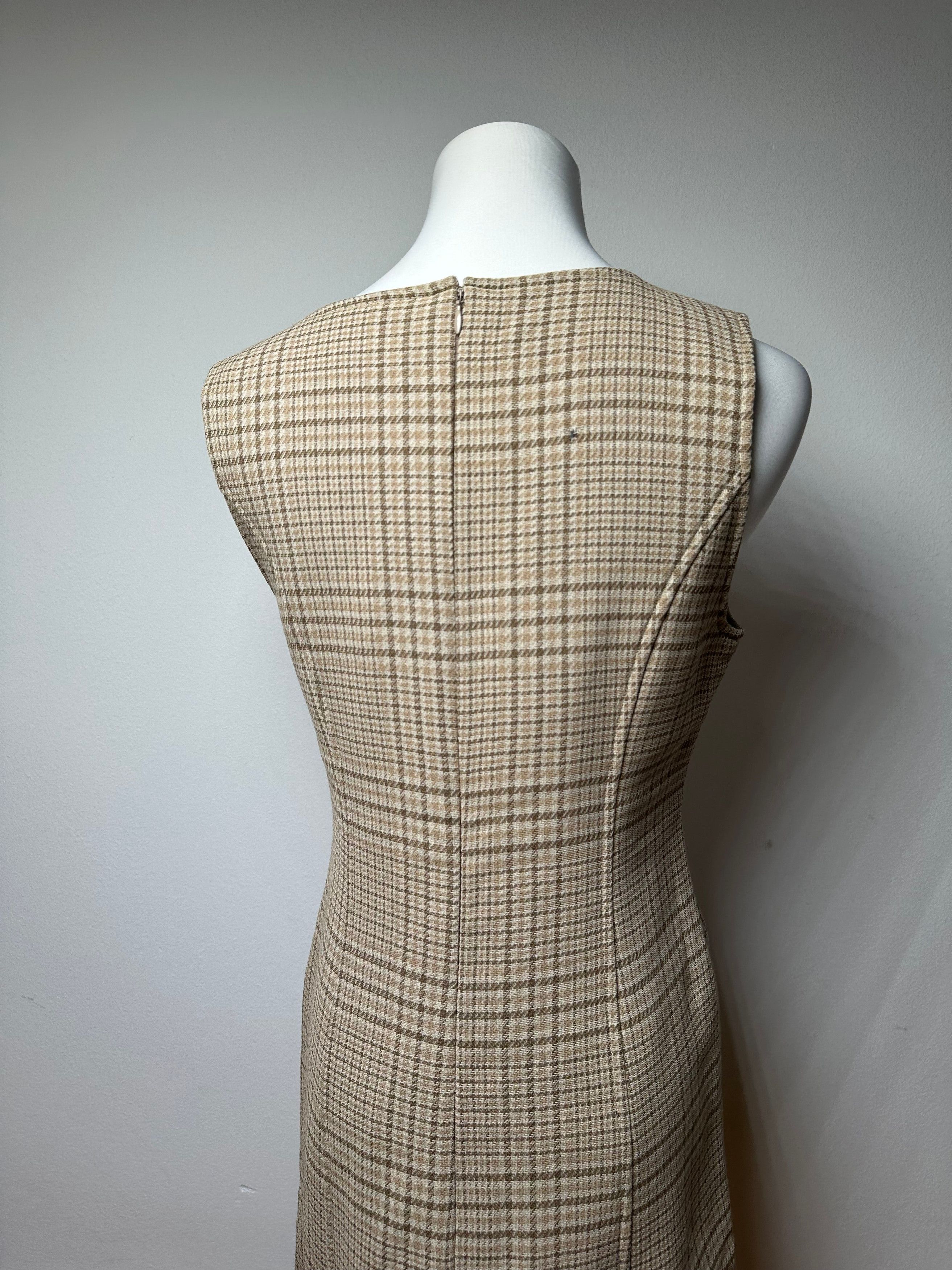 Dior Vintage Wool Checked Dress M Beige Brown Size M / US 6-8 / IT 42-44 - 14 Thumbnail