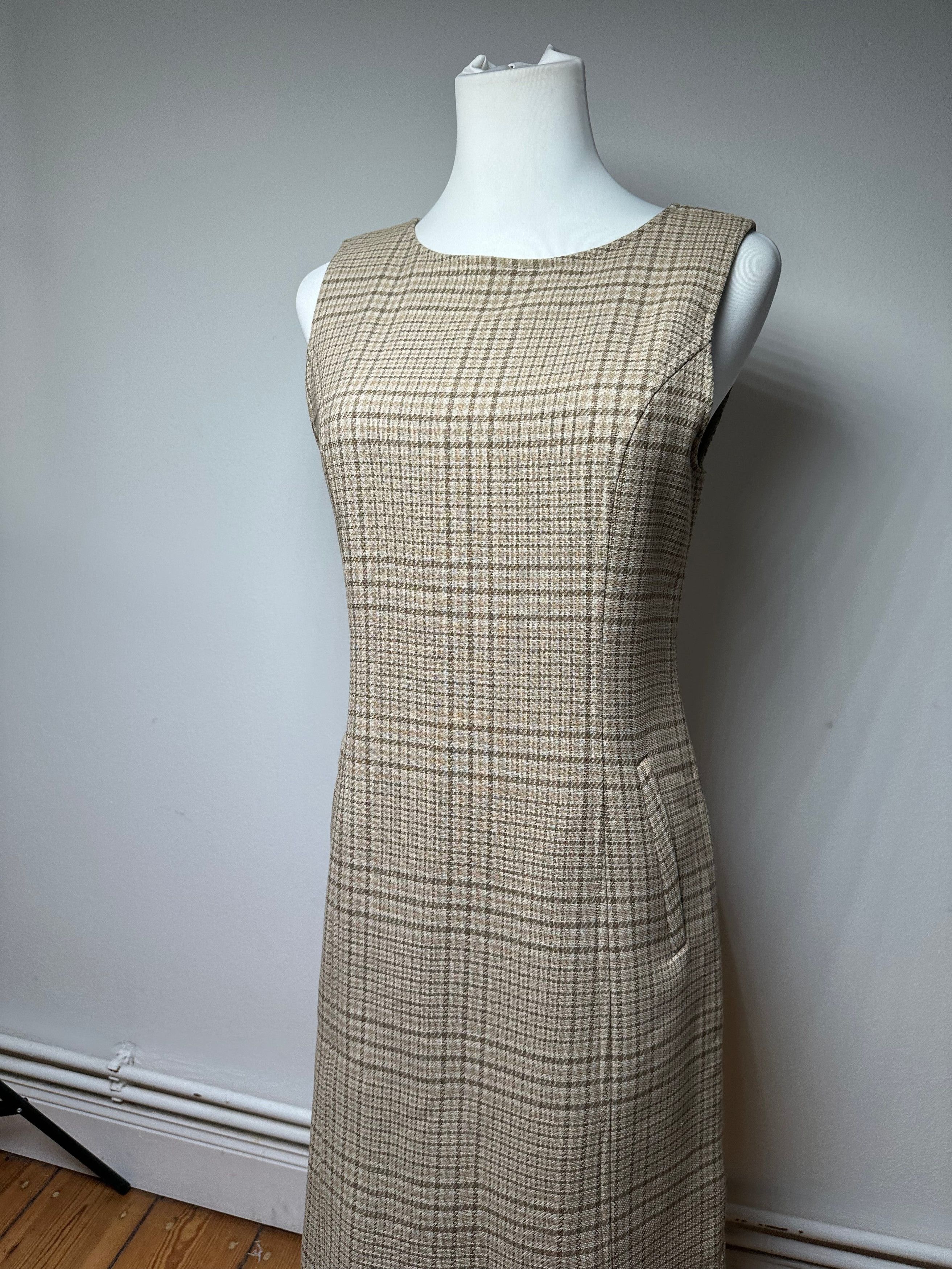 Dior Vintage Wool Checked Dress M Beige Brown Size M / US 6-8 / IT 42-44 - 2 Thumbnail