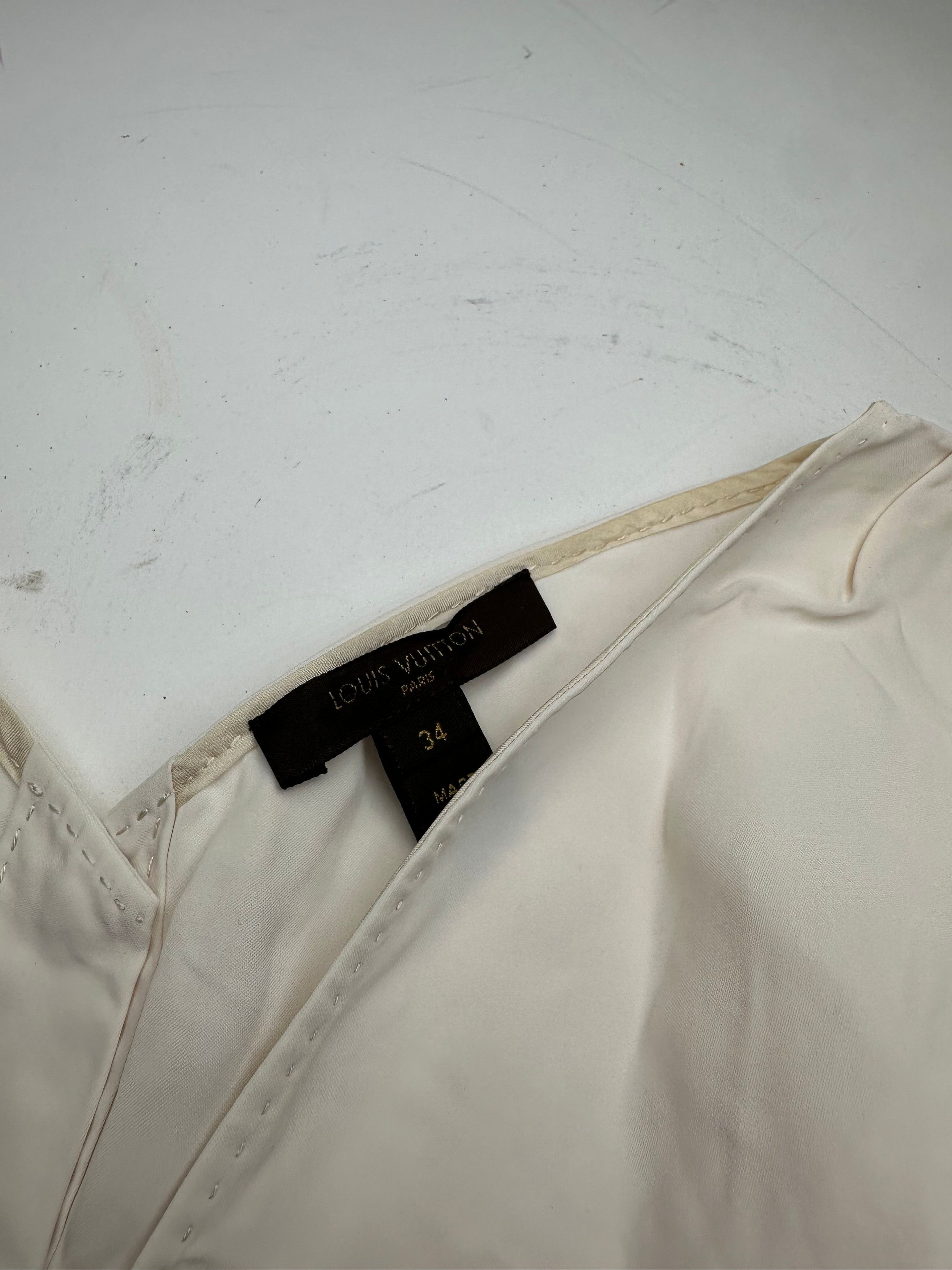 Louis Vuitton Vintage Silk Top White 34/XS Size XS / US 0-2 / IT 36-38 - 6 Thumbnail