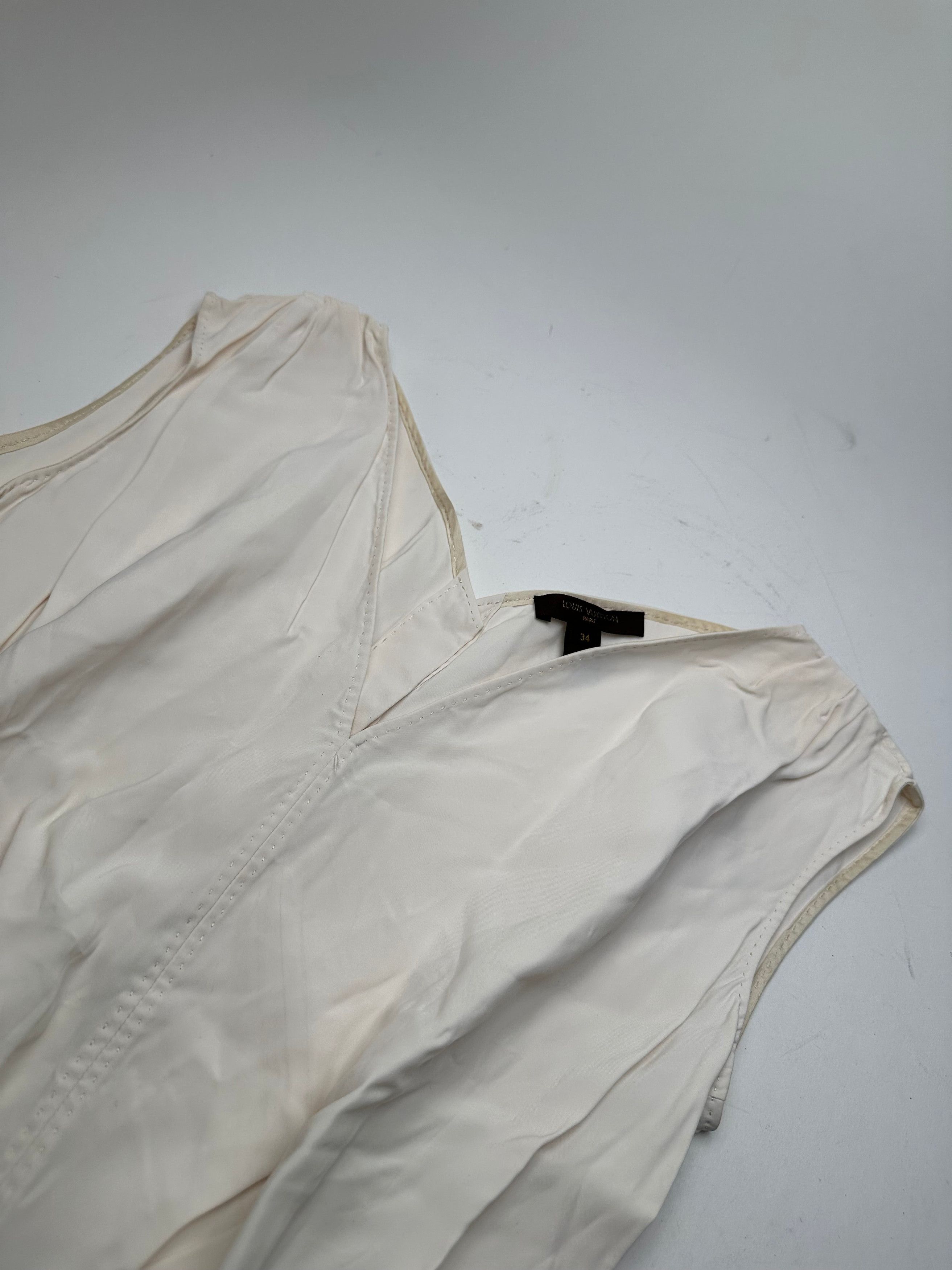 Louis Vuitton Vintage Silk Top White 34/XS Size XS / US 0-2 / IT 36-38 - 5 Thumbnail