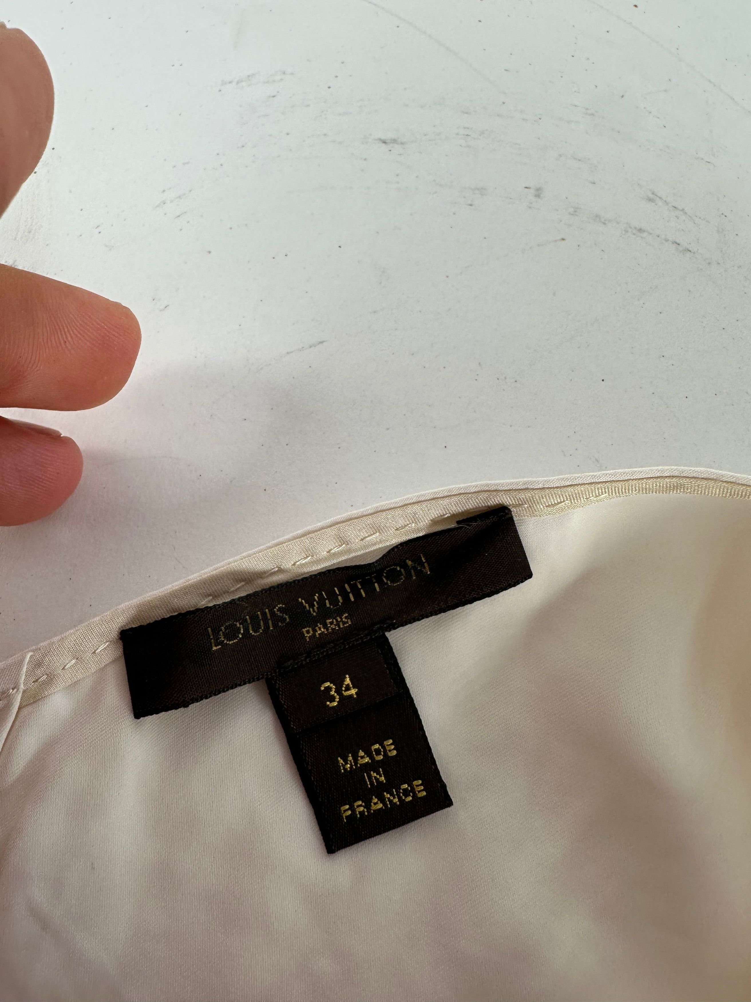 Louis Vuitton Vintage Silk Top White 34/XS Size XS / US 0-2 / IT 36-38 - 8 Thumbnail
