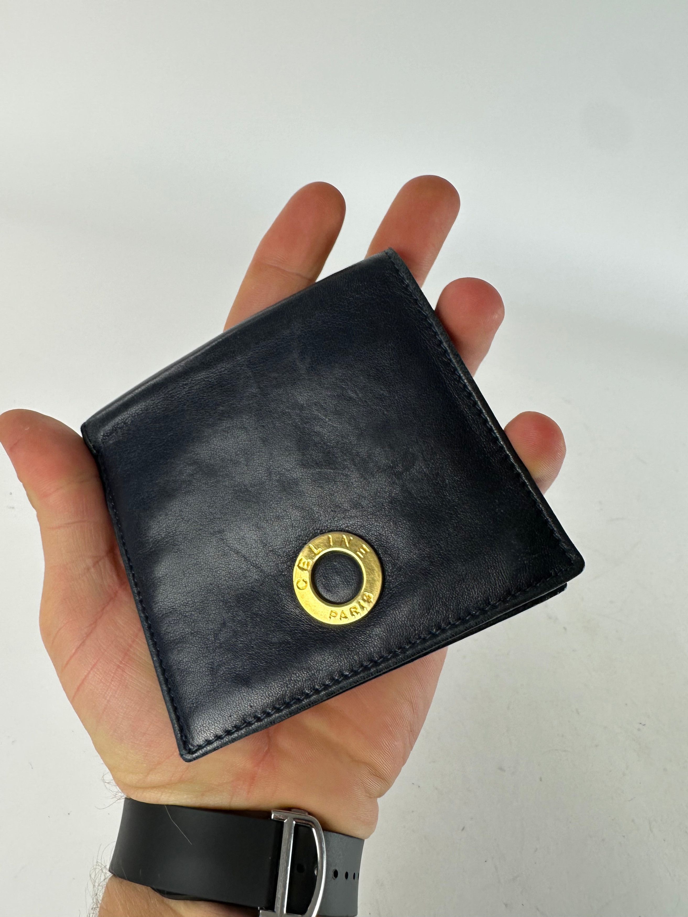 Celine Vintage Paris Leather Flapable Wallet Black Size ONE SIZE - 3 Thumbnail