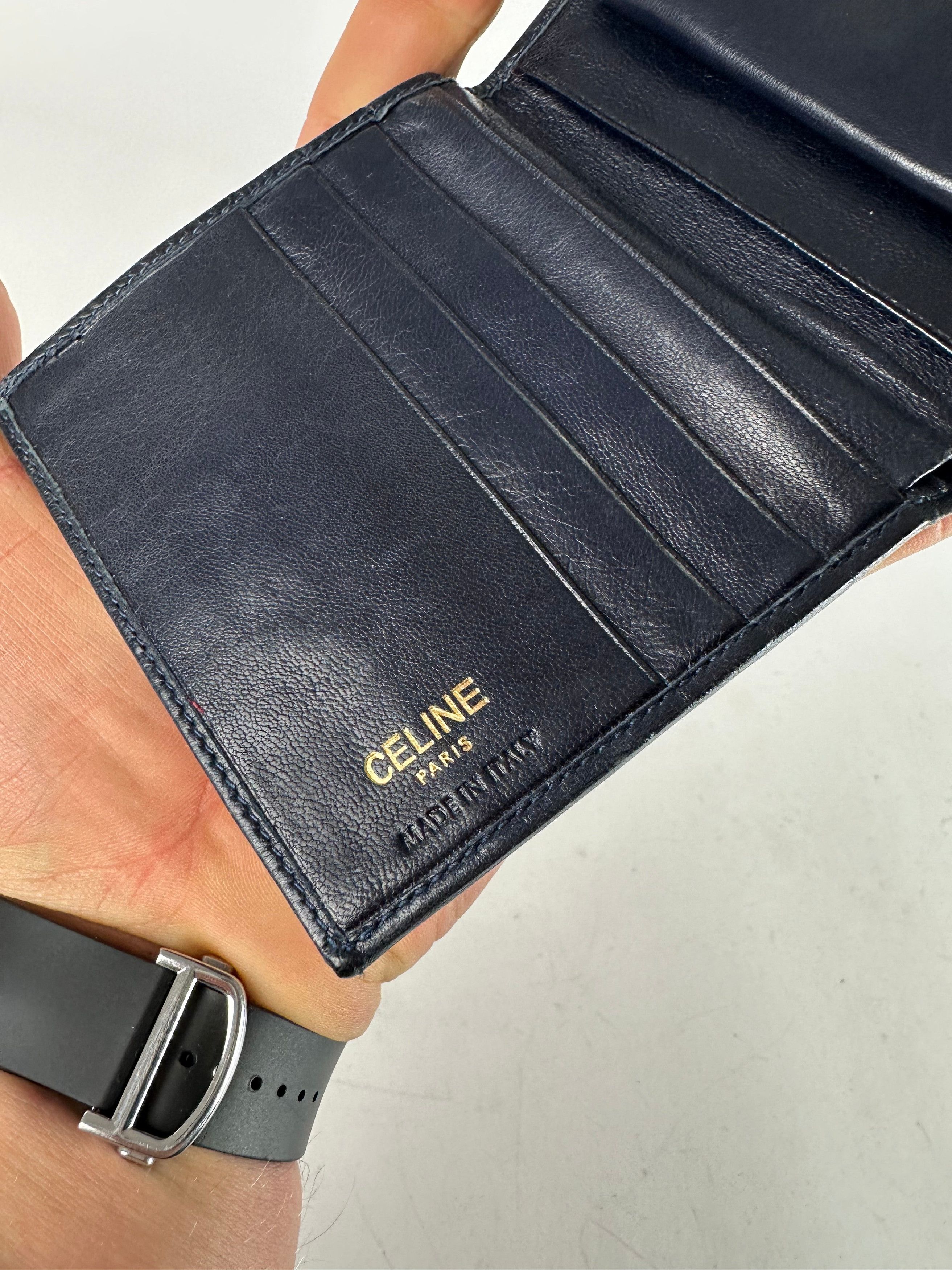 Celine Vintage Paris Leather Flapable Wallet Black Size ONE SIZE - 5 Thumbnail