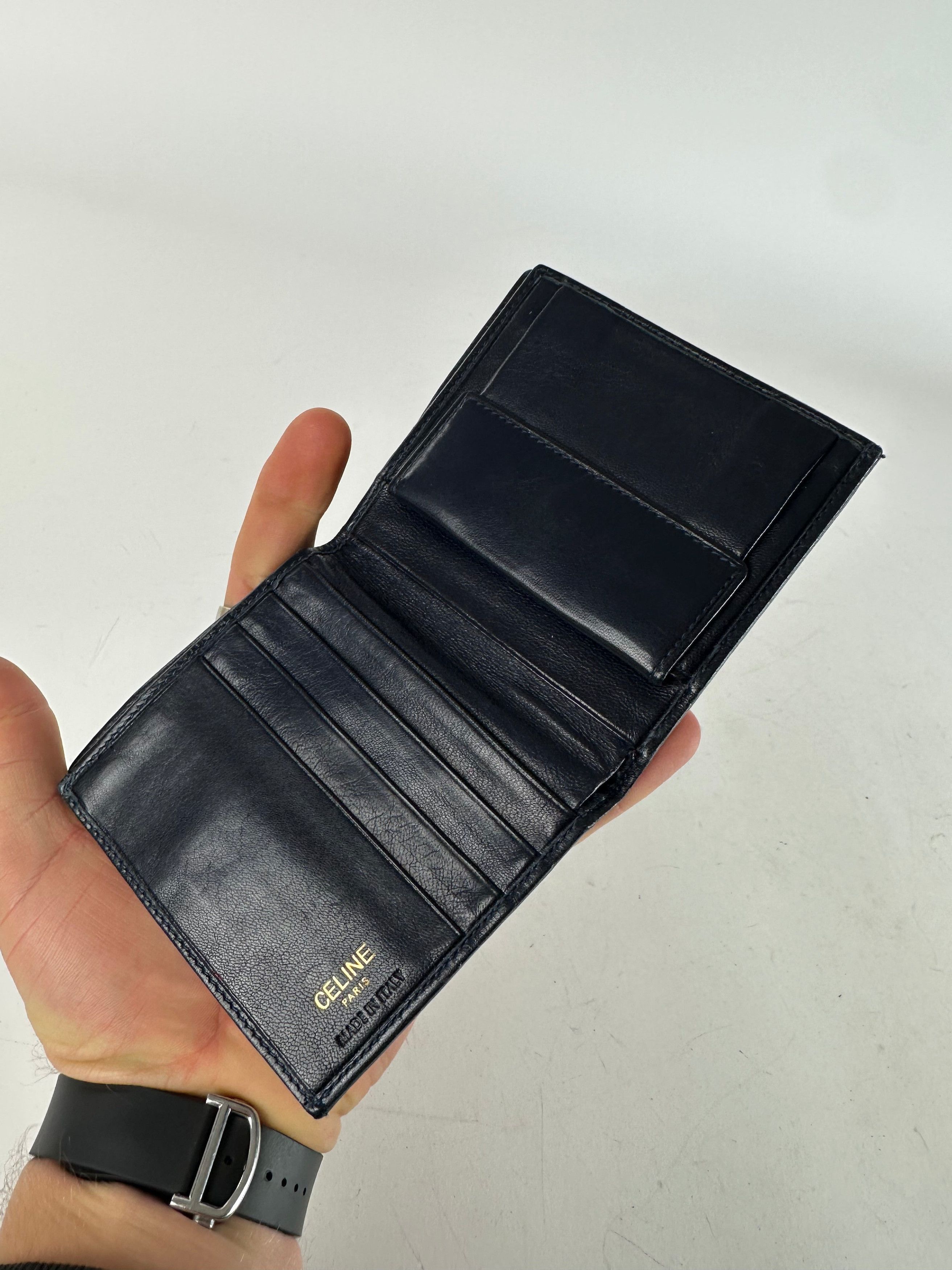 Celine Vintage Paris Leather Flapable Wallet Black Size ONE SIZE - 4 Thumbnail
