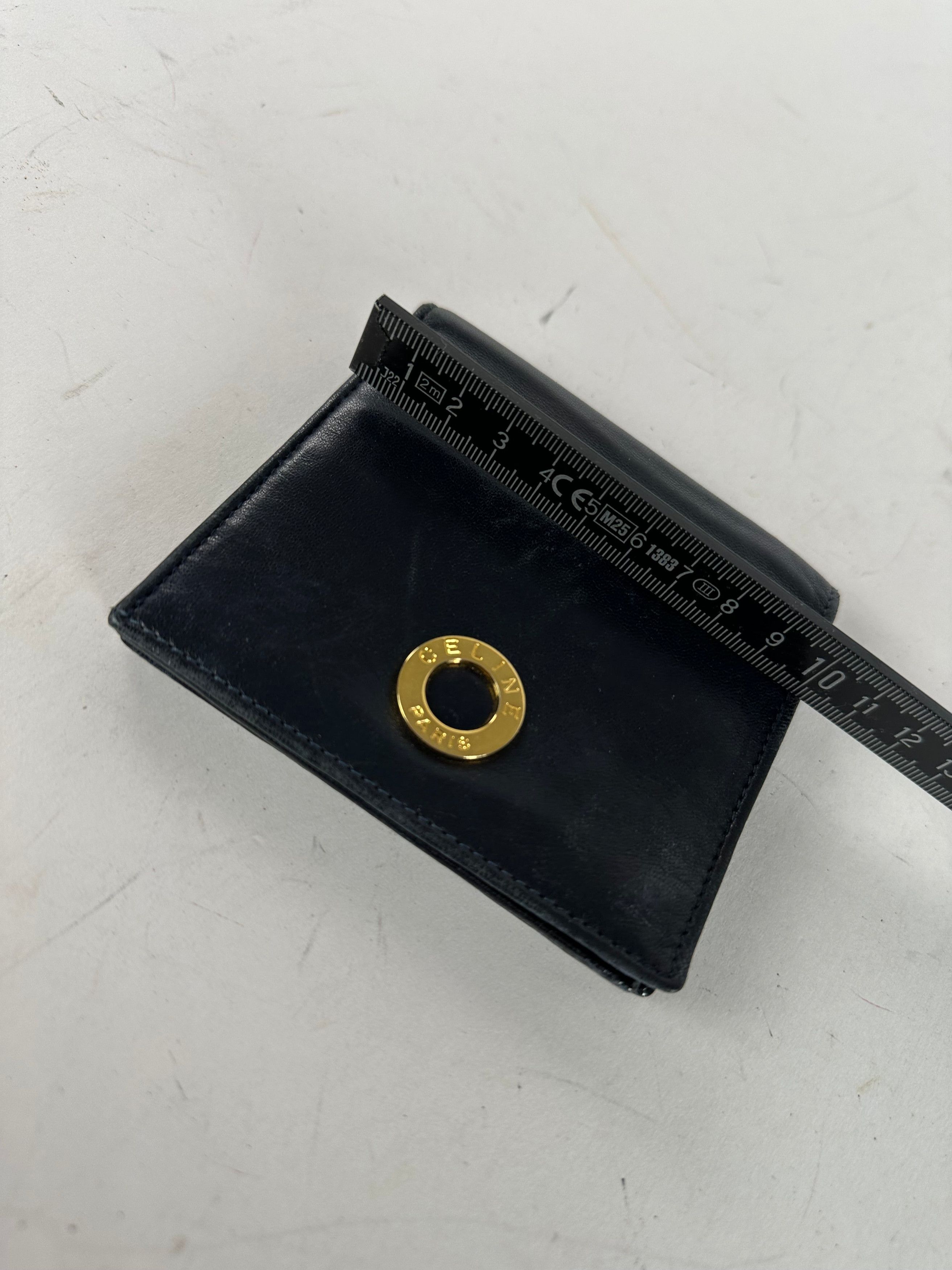 Celine Vintage Paris Leather Flapable Wallet Black Size ONE SIZE - 9 Thumbnail