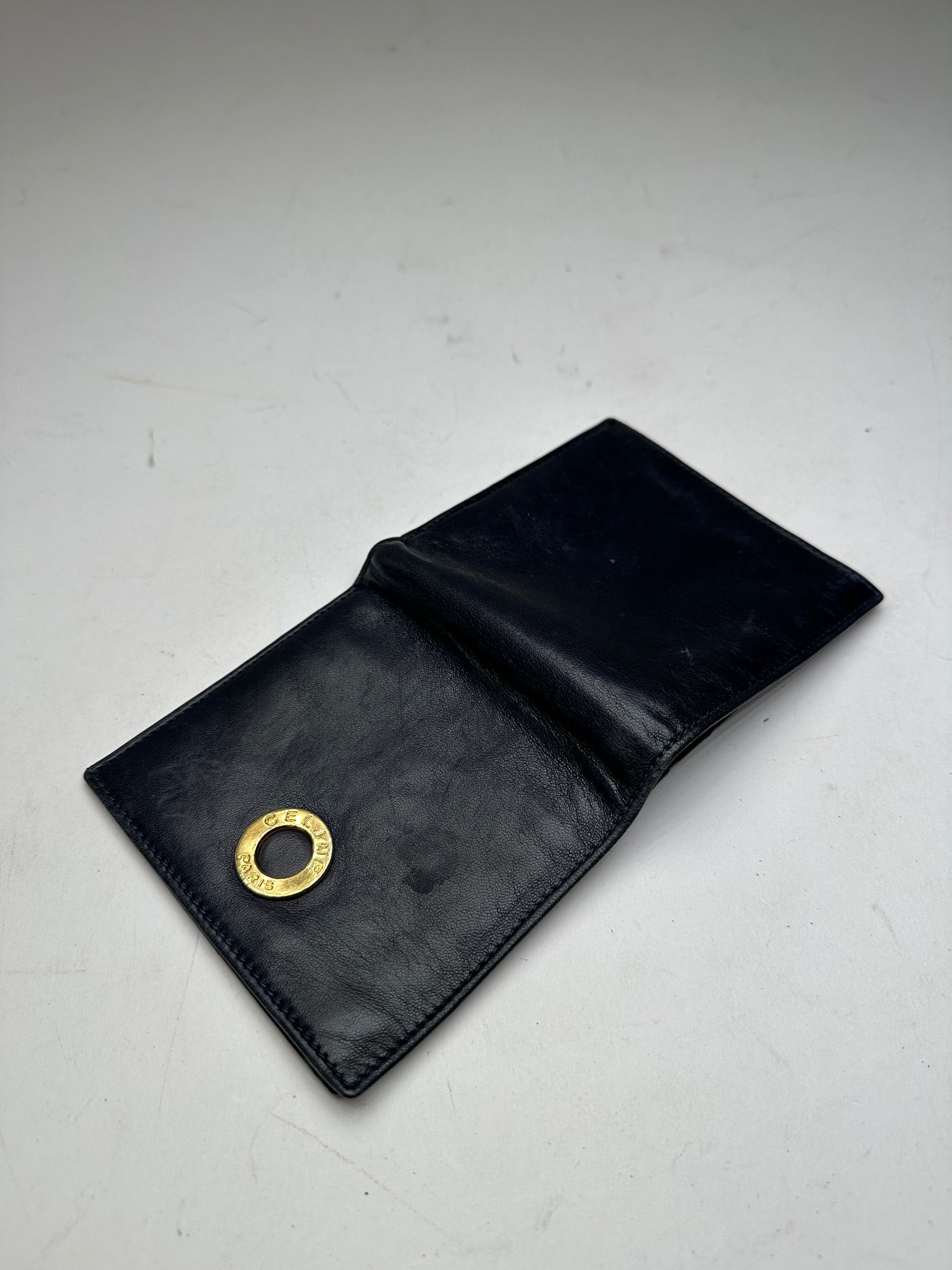 Celine Vintage Paris Leather Flapable Wallet Black Size ONE SIZE - 8 Thumbnail