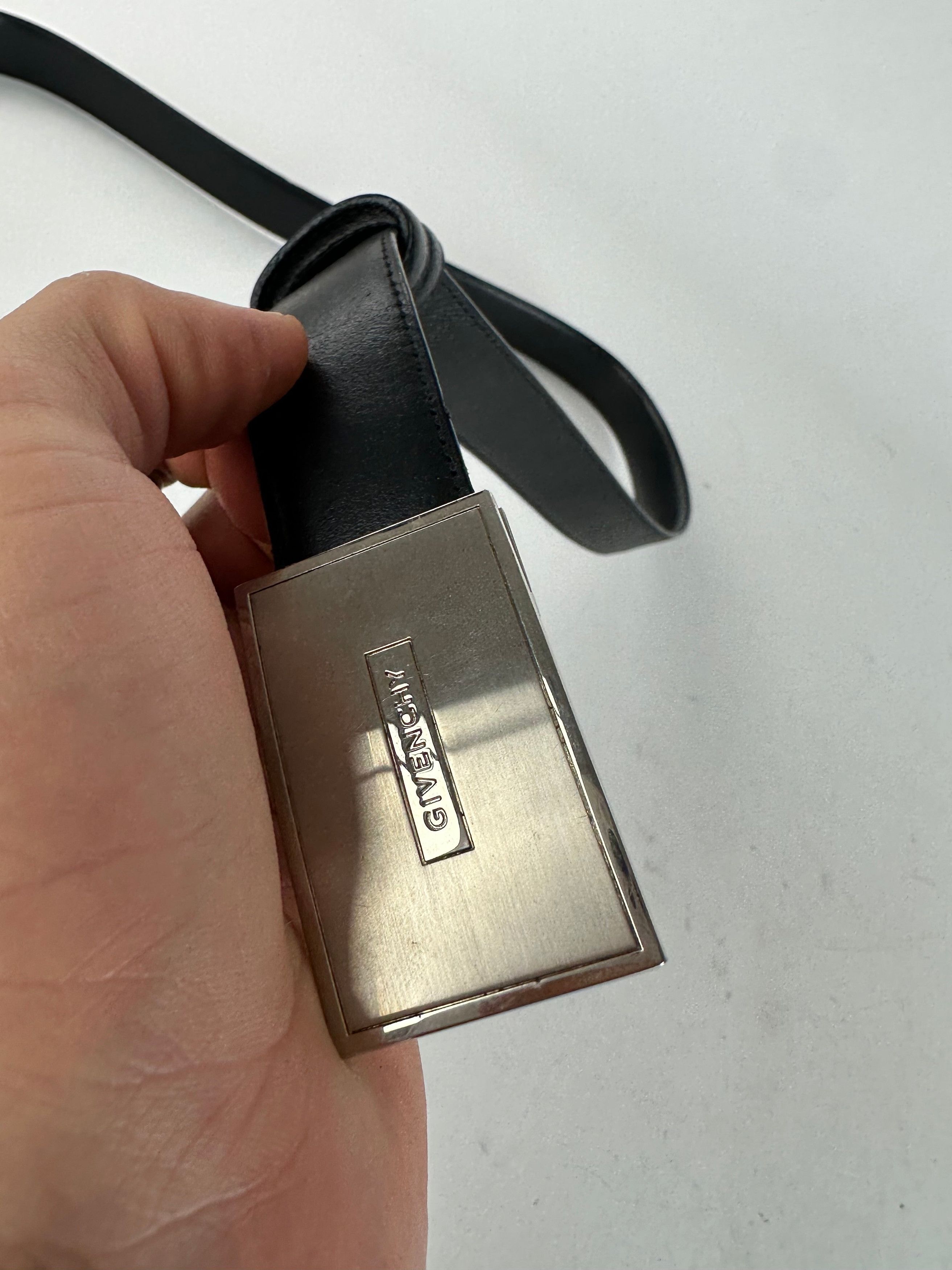 Givenchy Vintage Leather Belt Black Size ONE SIZE - 5 Thumbnail