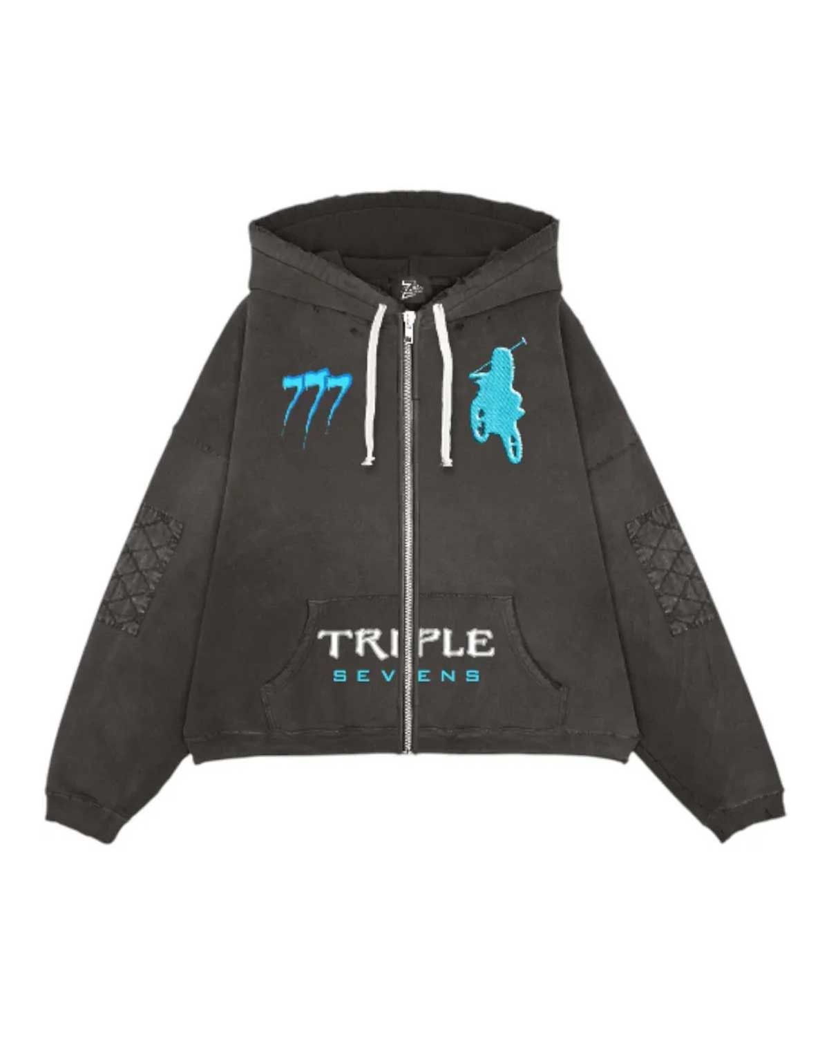 TRIPLE SEVENS Moto Hoodie Black Size US L / EU 52-54 / 3 - 3 Thumbnail
