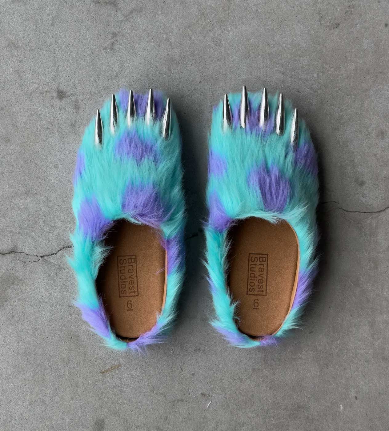 Bravest Studios Monster Spot Bear Claw Mule Teal Size US 13 / EU 46 - 2 Thumbnail