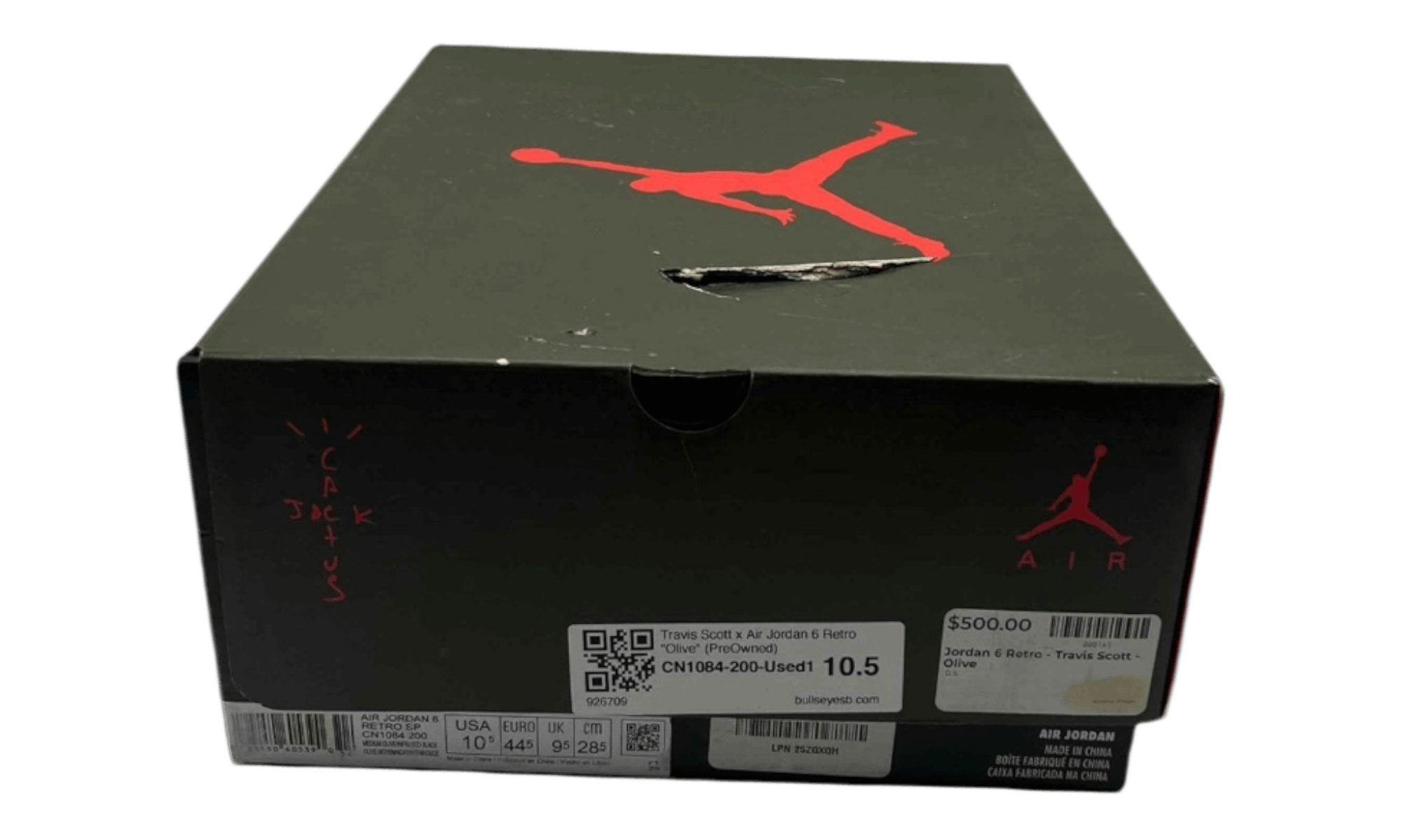 Other Travis Scott x Air Jordan 6 Retro "Olive" (PreOwned) Size US 10.5 / EU 43-44 - 8 Thumbnail