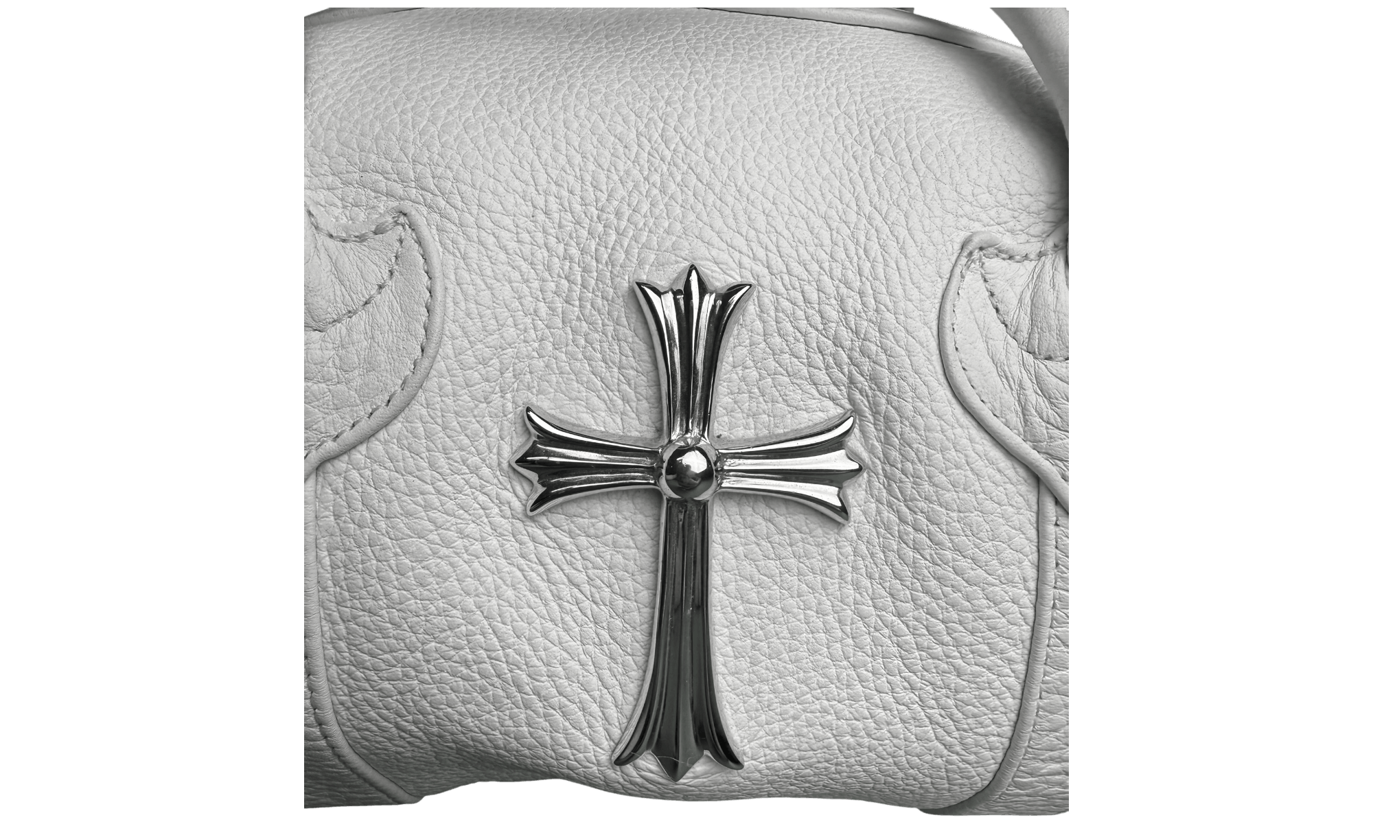 Chrome Hearts White Leather Monica Bag With Silver Cross Logo (Pre-Owned) Size ONE SIZE - 4 Thumbnail