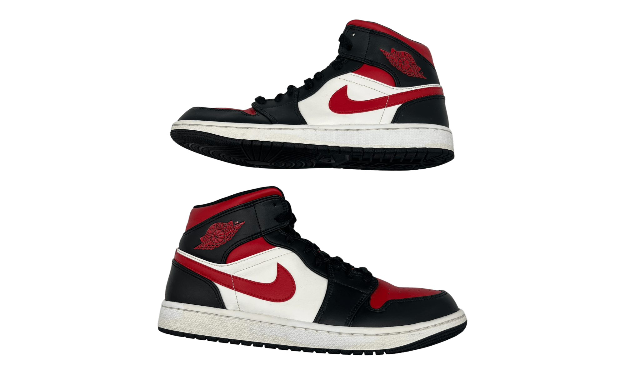 Other Jordan 1 Mid Black Chile Red White (Preowned) (No Box) Size US 9.5 / EU 42-43 - 2 Thumbnail