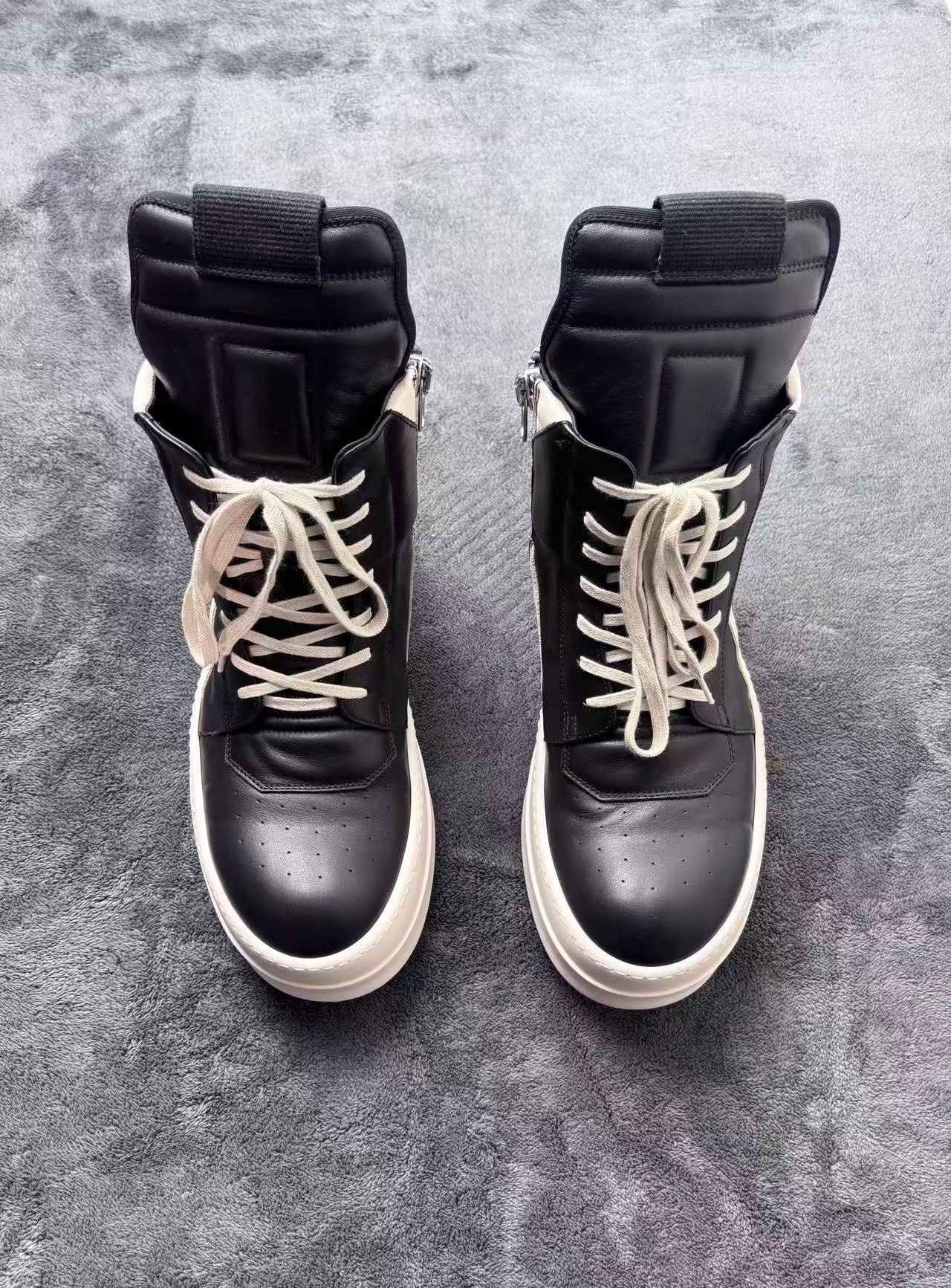 Rick Owens Rick Owens Leather Black Hitop Sneakers 24 Men Size US 10 / EU 43 - 2 Thumbnail