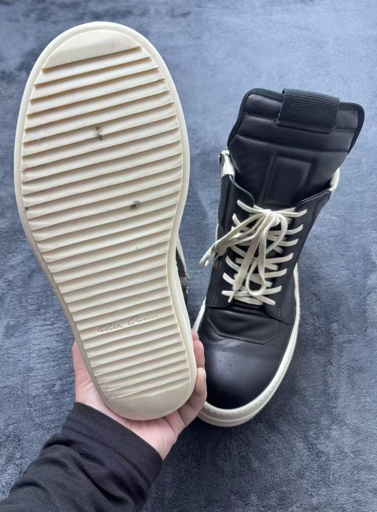 Rick Owens Rick Owens Leather Black Hitop Sneakers 24 Men Size US 10 / EU 43 - 8 Thumbnail