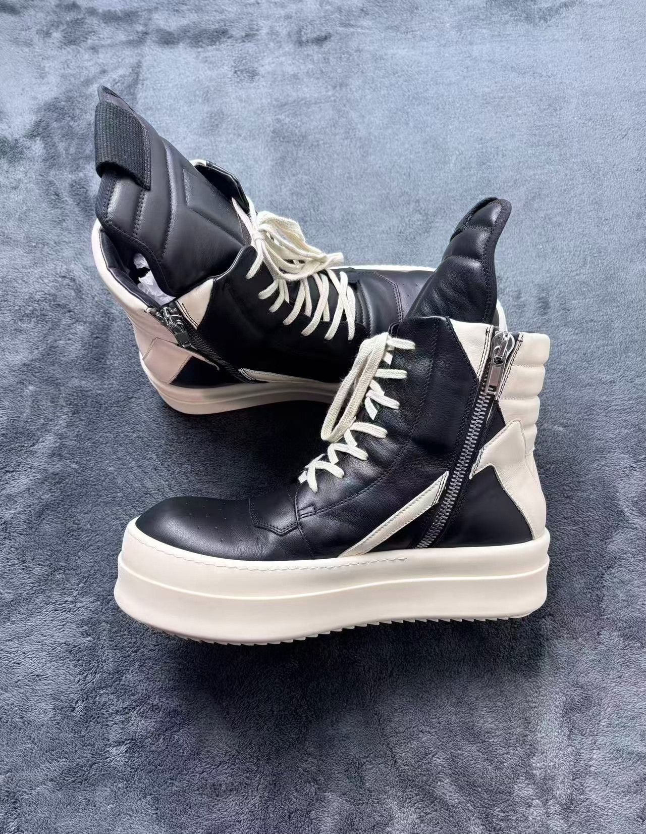 Rick Owens Rick Owens Leather Black Hitop Sneakers 24 Men Size US 10 / EU 43 - 6 Thumbnail