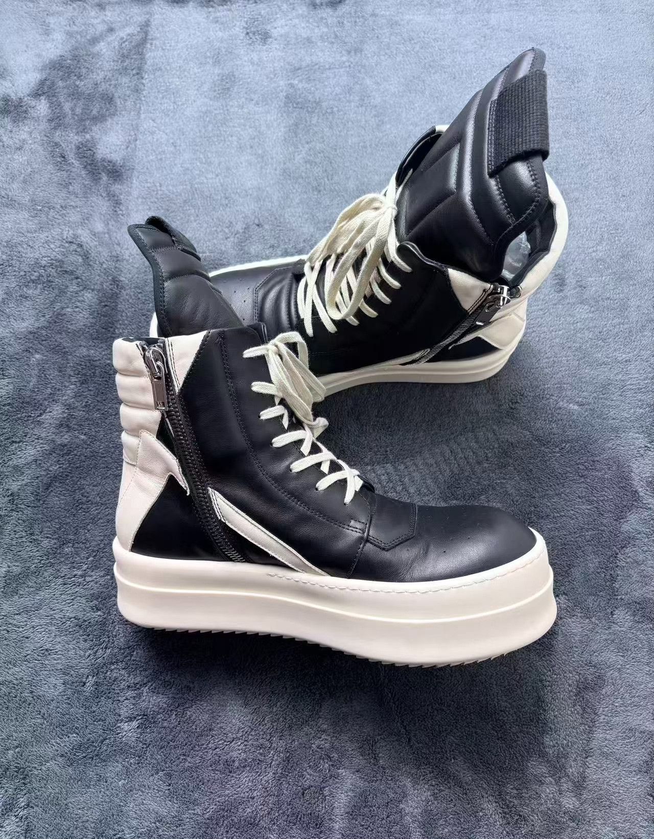 Rick Owens Rick Owens Leather Black Hitop Sneakers 24 Men Size US 10 / EU 43 - 5 Thumbnail