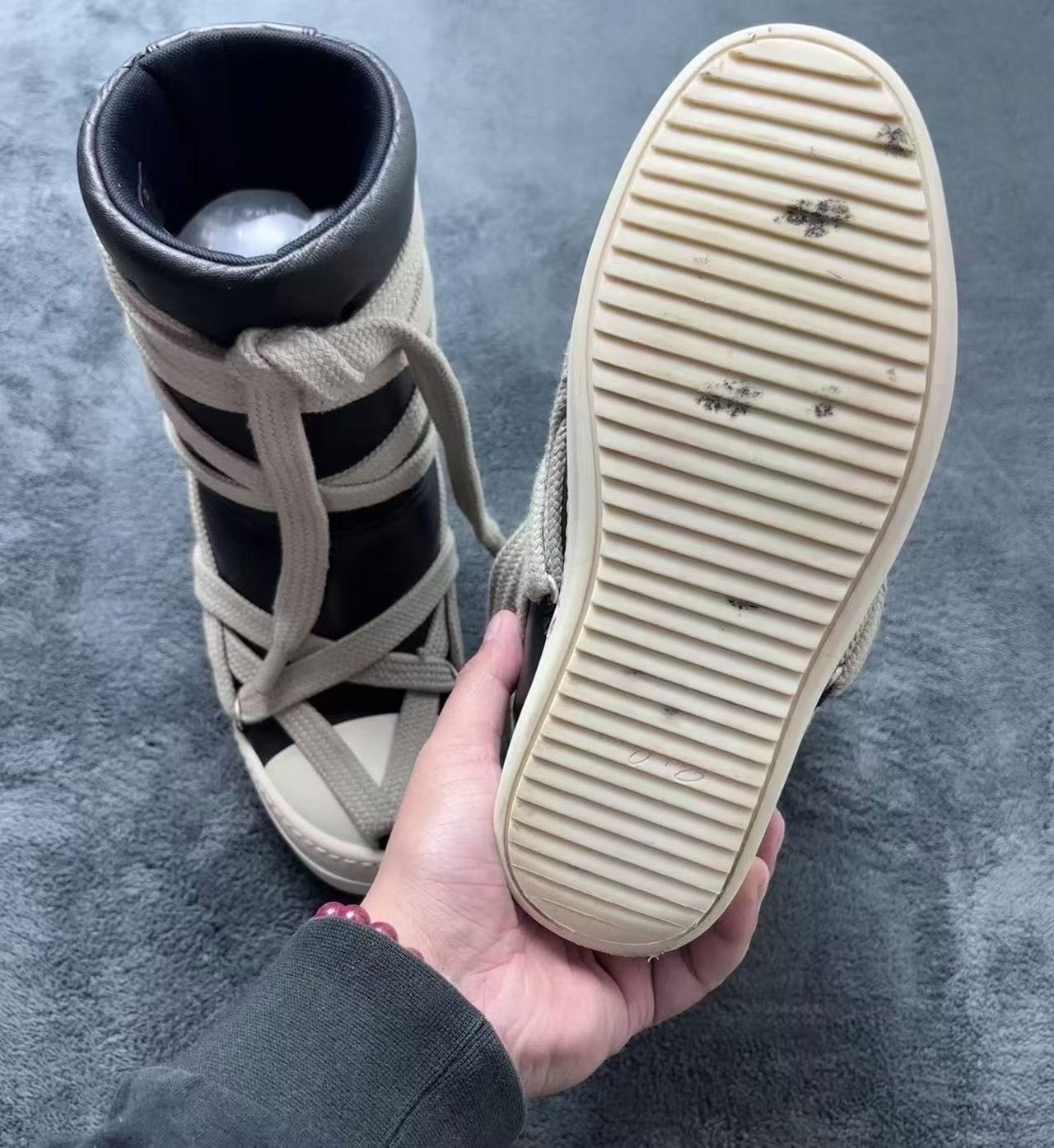Rick Owens Rick Owens Leather Hitop Sneakers 36 Women Size US 6 / IT 36 - 9 Thumbnail
