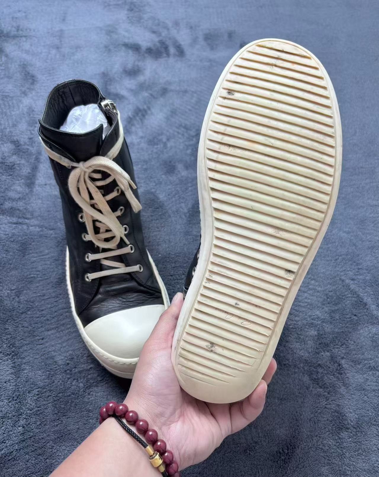 Rick Owens Rick Owens Leather Hitop Sneakers 42 Men Size US 9 / EU 42 - 9 Thumbnail