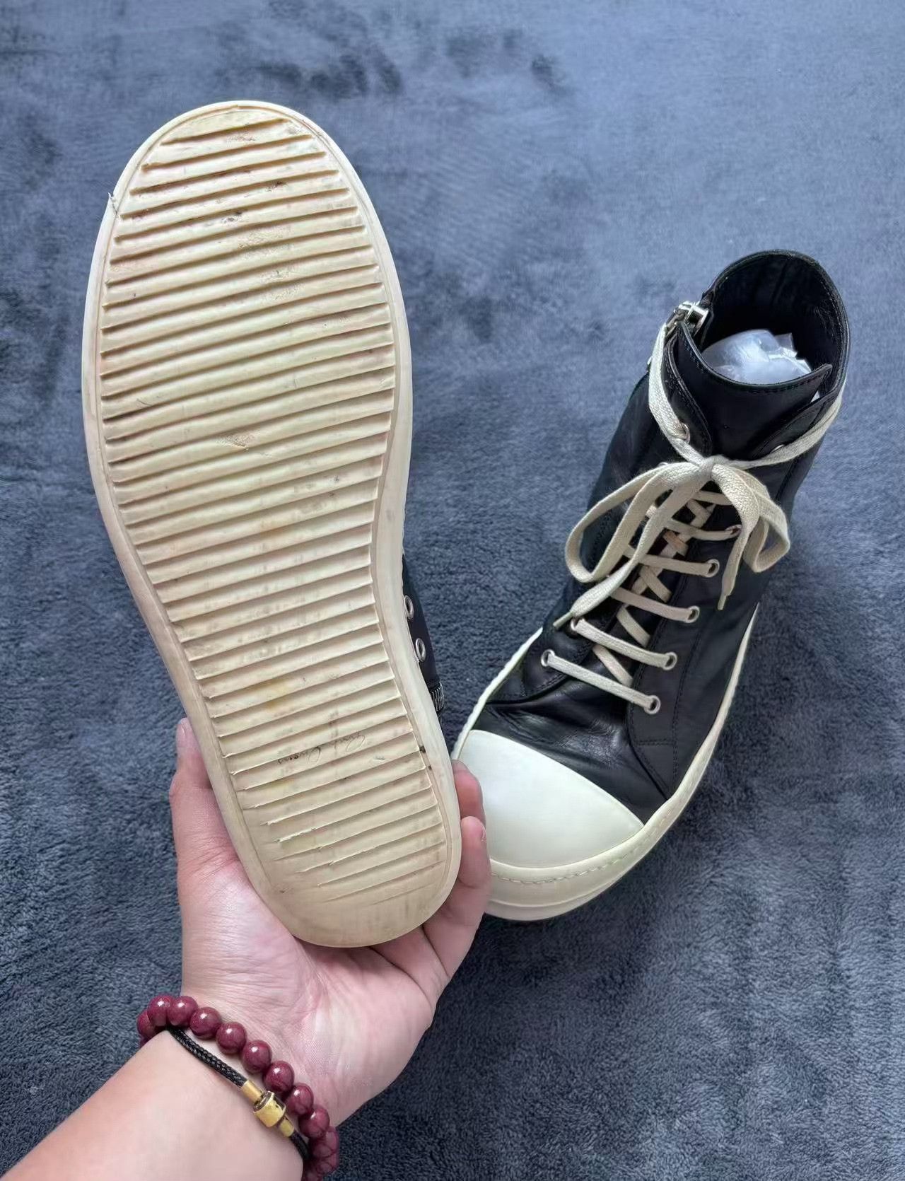 Rick Owens Rick Owens Leather Hitop Sneakers 42 Men Size US 9 / EU 42 - 8 Thumbnail