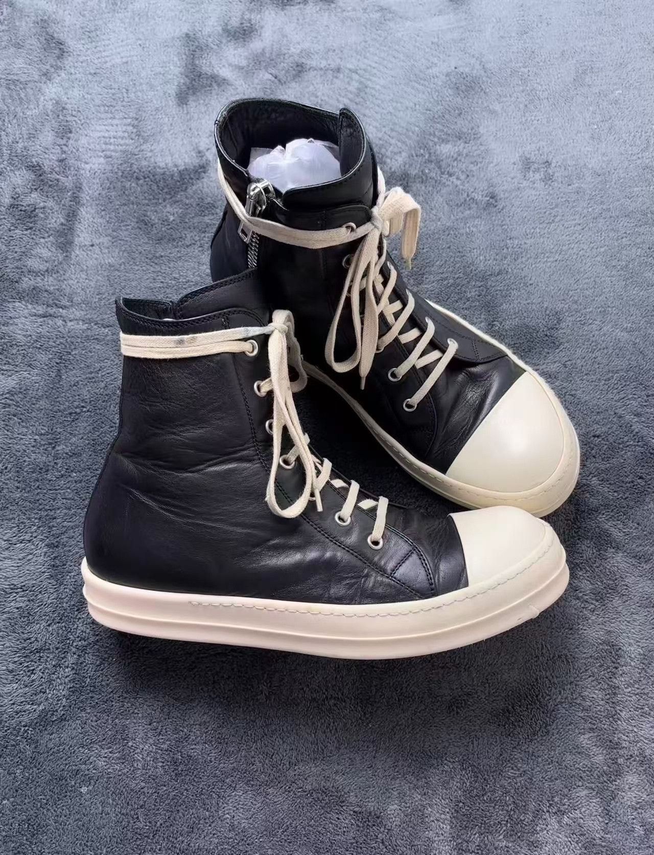 Rick Owens Rick Owens Leather Hitop Sneakers 42 Men Size US 9 / EU 42 - 3 Thumbnail