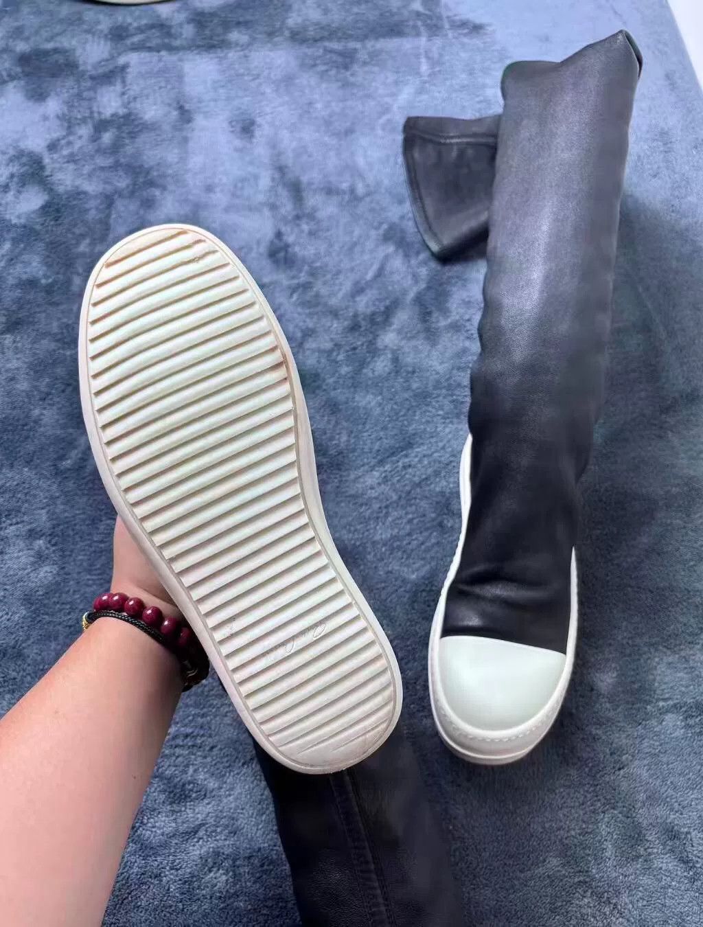 Rick Owens Rick Owens Leather Long White Lowtop Sneakers 38 Men Size US 6 / EU 39 - 7 Thumbnail