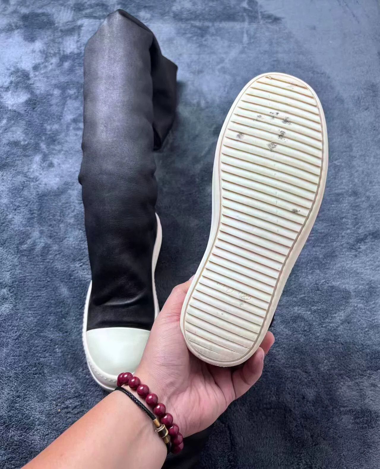 Rick Owens Rick Owens Leather Long White Lowtop Sneakers 38 Men Size US 6 / EU 39 - 8 Thumbnail