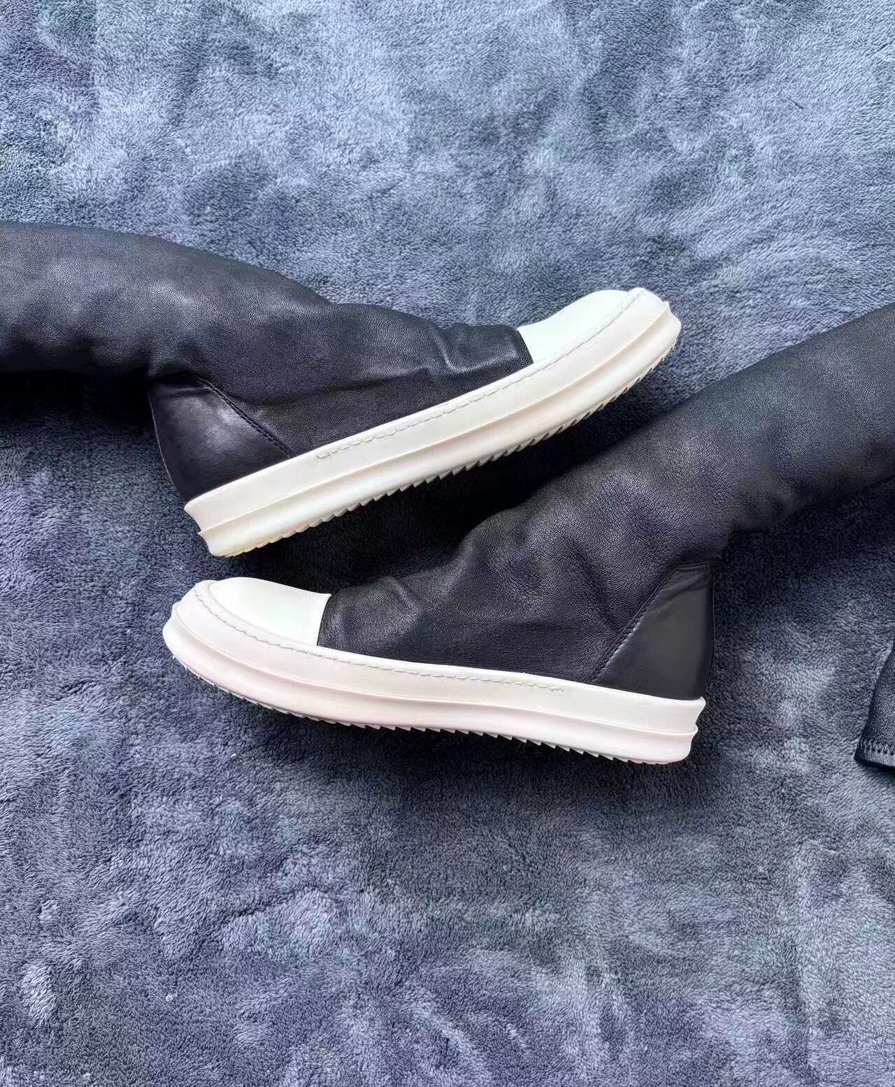 Rick Owens Rick Owens Leather Long White Lowtop Sneakers 38 Men Size US 6 / EU 39 - 3 Thumbnail