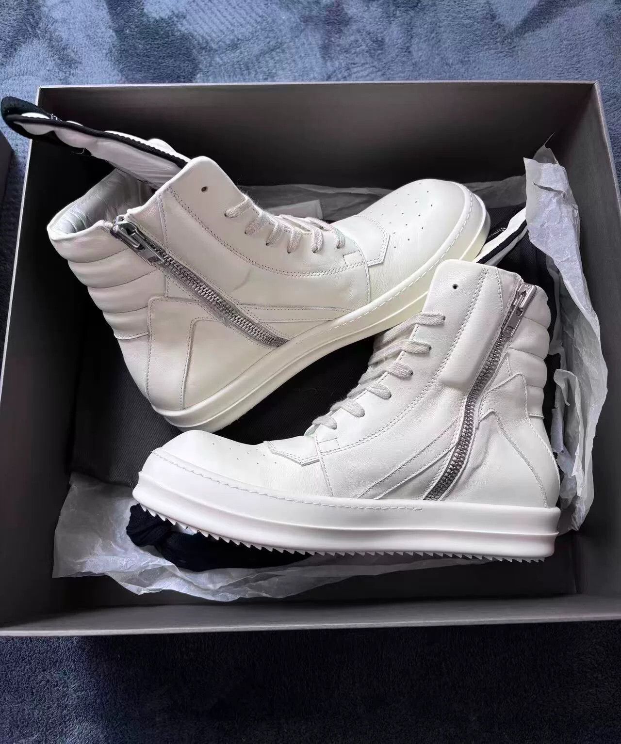 Rick Owens Rick Owens Leather White Lowtop Sneakers 41 Men Size US 8.5 / EU 41-42 - 4 Thumbnail