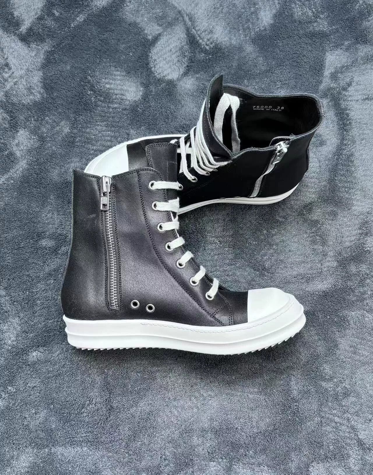 Rick Owens Rick Owens Leather Black Lowtop Sneakers 38 Women Size US 7.5 / IT 37.5 - 5 Thumbnail