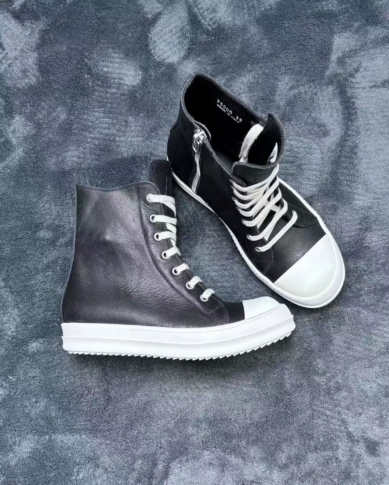 Rick Owens Rick Owens Leather Black Lowtop Sneakers 38 Women Size US 7.5 / IT 37.5 - 3 Thumbnail