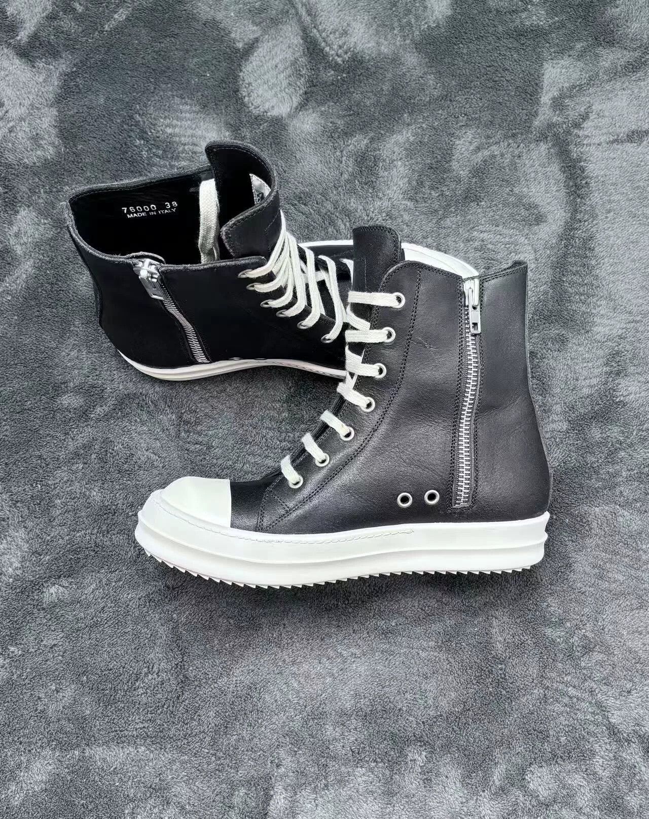 Rick Owens Rick Owens Leather Black Lowtop Sneakers 38 Women Size US 7.5 / IT 37.5 - 6 Thumbnail