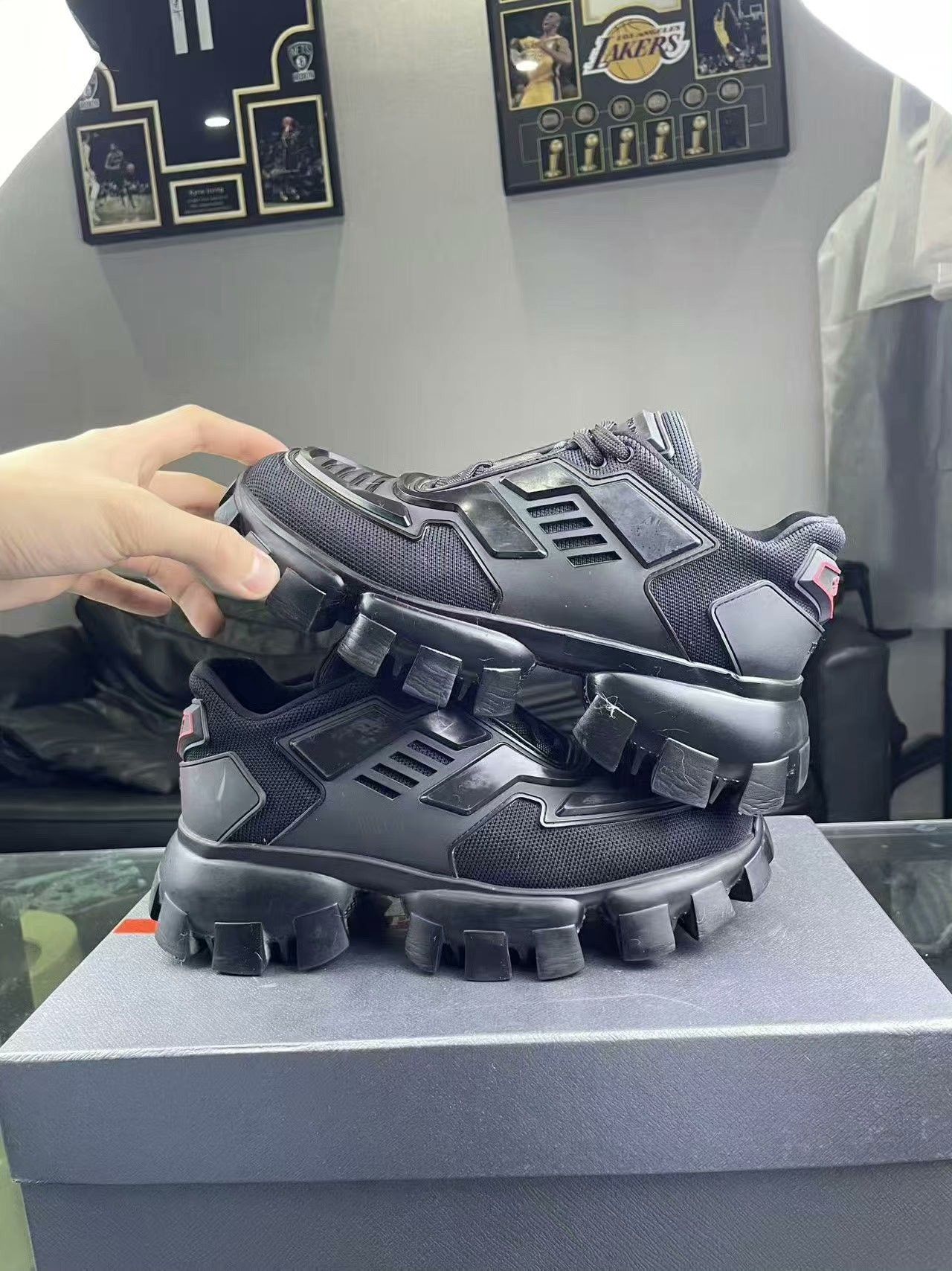 Prada Prada Techwear Black Lowtop Sneakers 37 Women Size US 6.5 / IT 36.5 - 5 Thumbnail