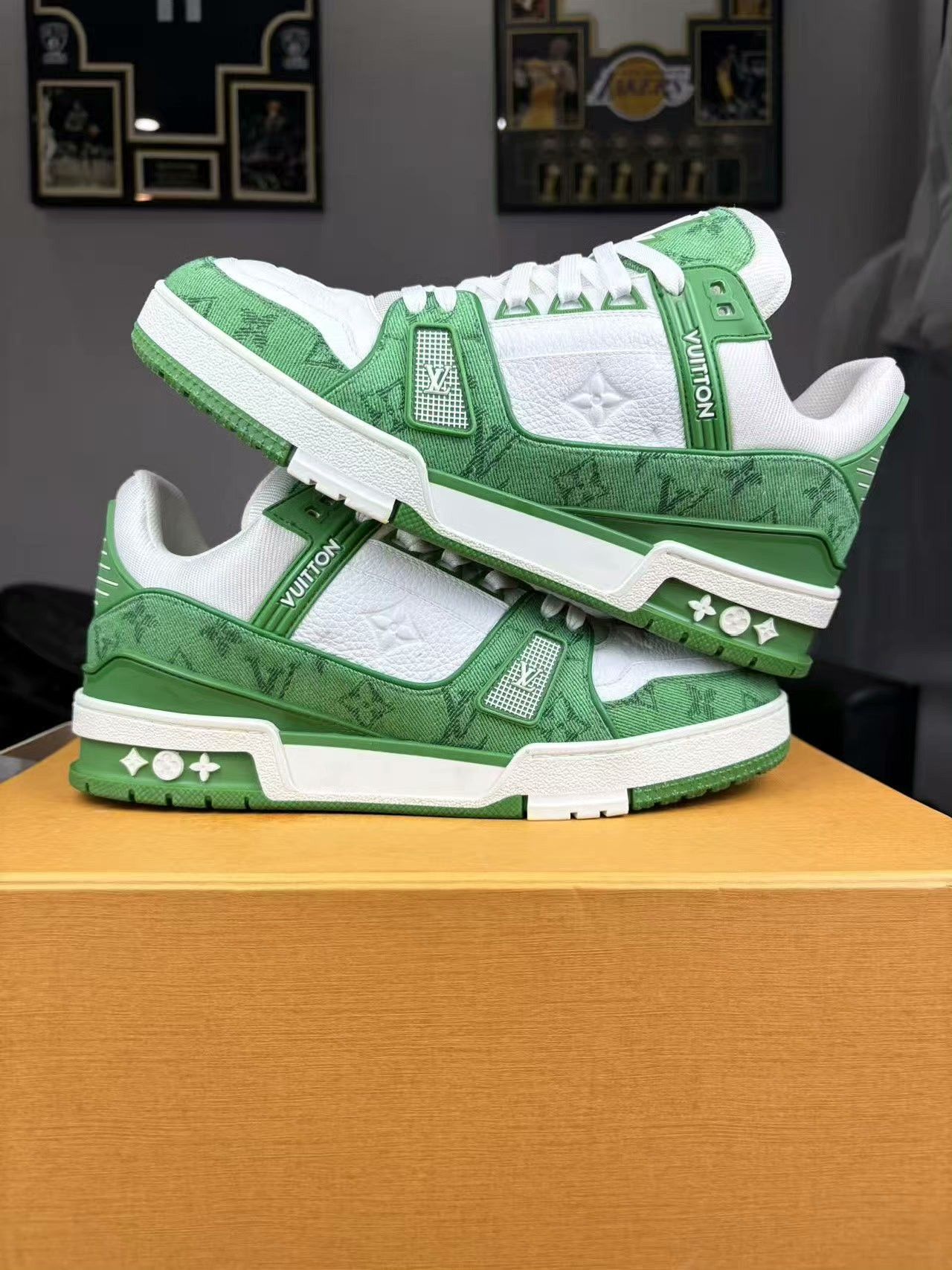 Louis Vuitton Louis Vuitton Training Denim Green Lowtop Sneakers 40 Men Size US 7.5 / EU 40-41 - 6 Thumbnail