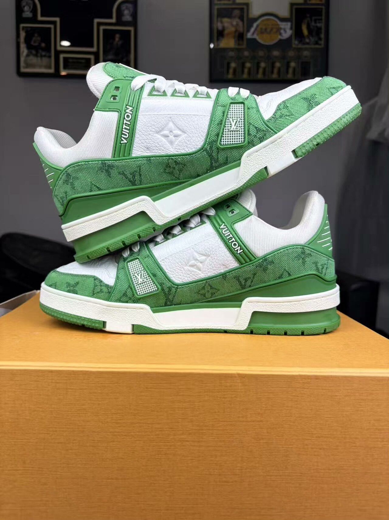 Louis Vuitton Louis Vuitton Training Denim Green Lowtop Sneakers 40 Men Size US 7.5 / EU 40-41 - 5 Thumbnail