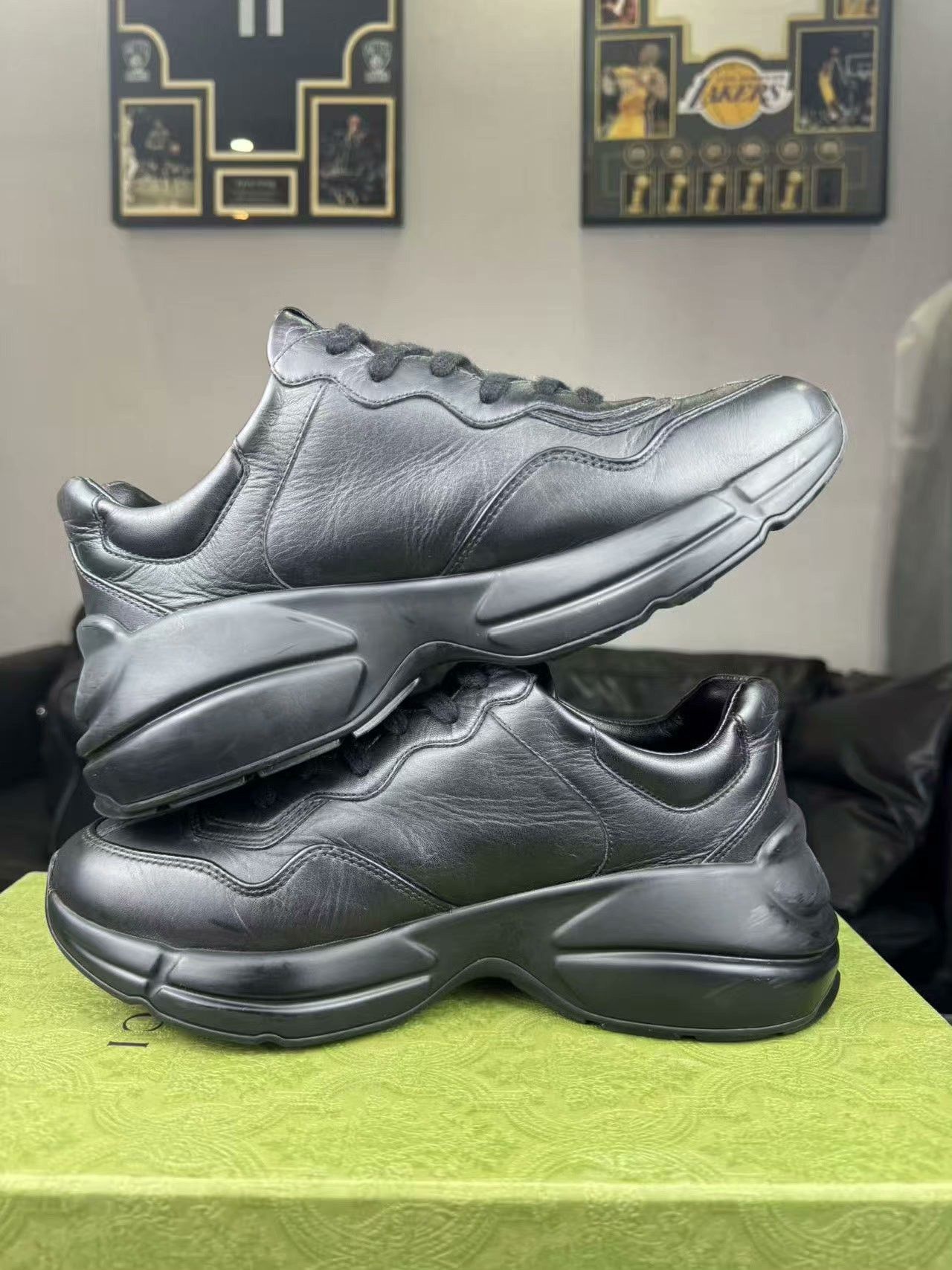 Gucci Gucci Retro Black Lowtop Sneakers 38 Women Size US 7.5 / IT 37.5 - 6 Thumbnail