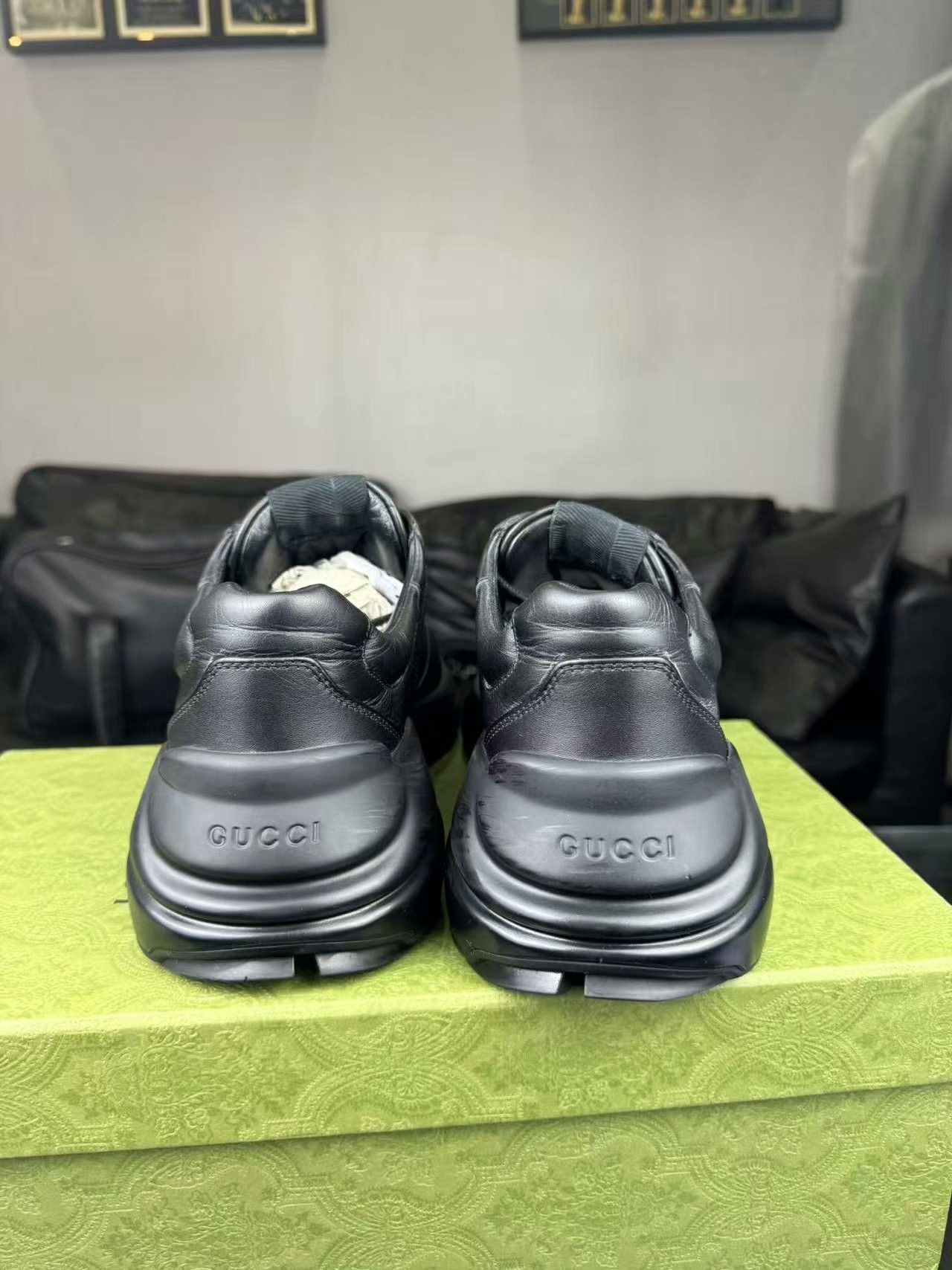 Gucci Gucci Retro Black Lowtop Sneakers 38 Women Size US 7.5 / IT 37.5 - 4 Thumbnail