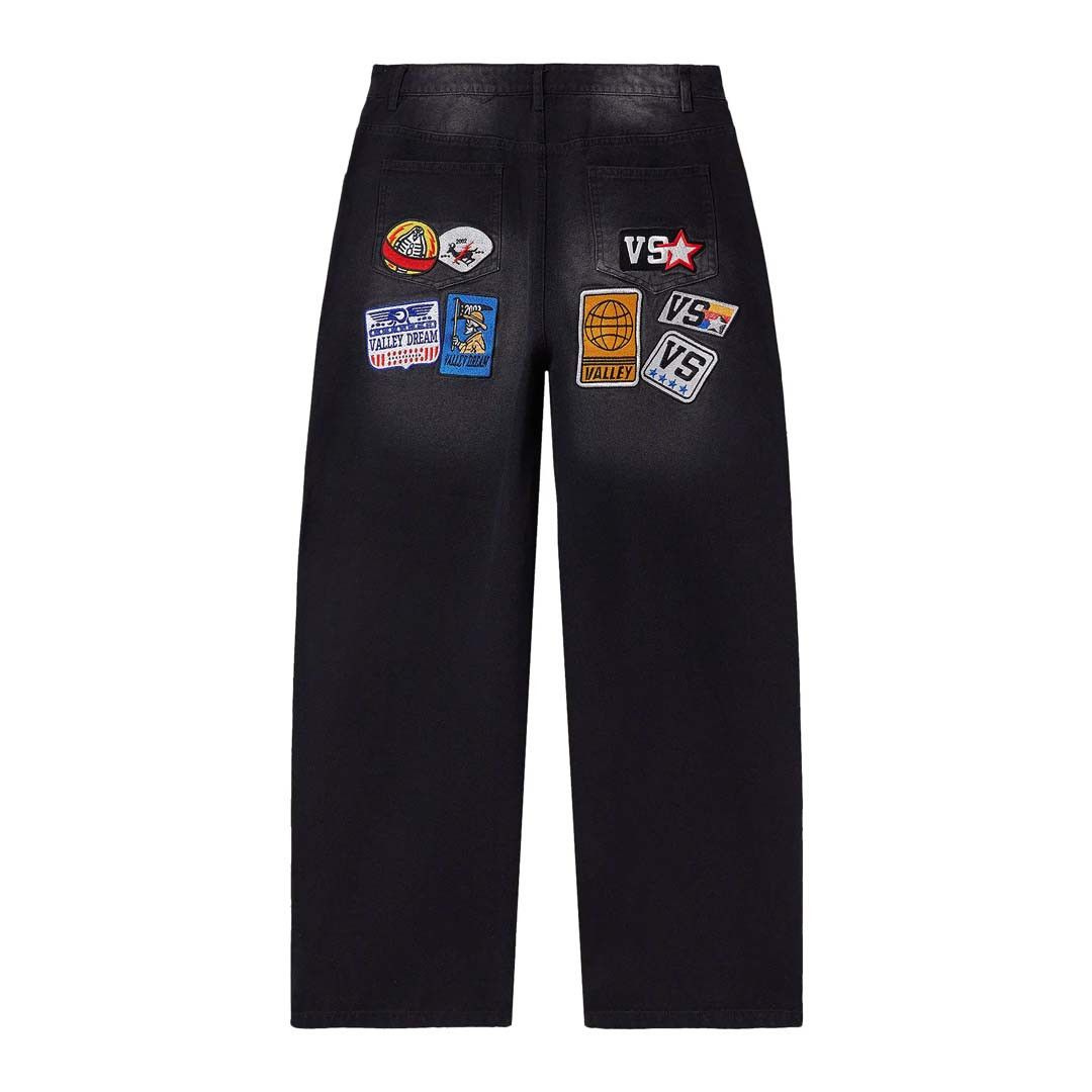 Vale Forever 1980s Painters Baggy Pants 'Black' Size US 36 / EU 52 - 2 Thumbnail