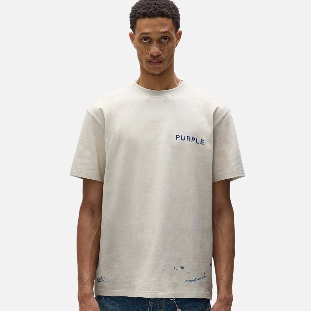 Purple Brand Wordmark Tee Khaki Blue Size US S / EU 44-46 / 1 - 2 Thumbnail