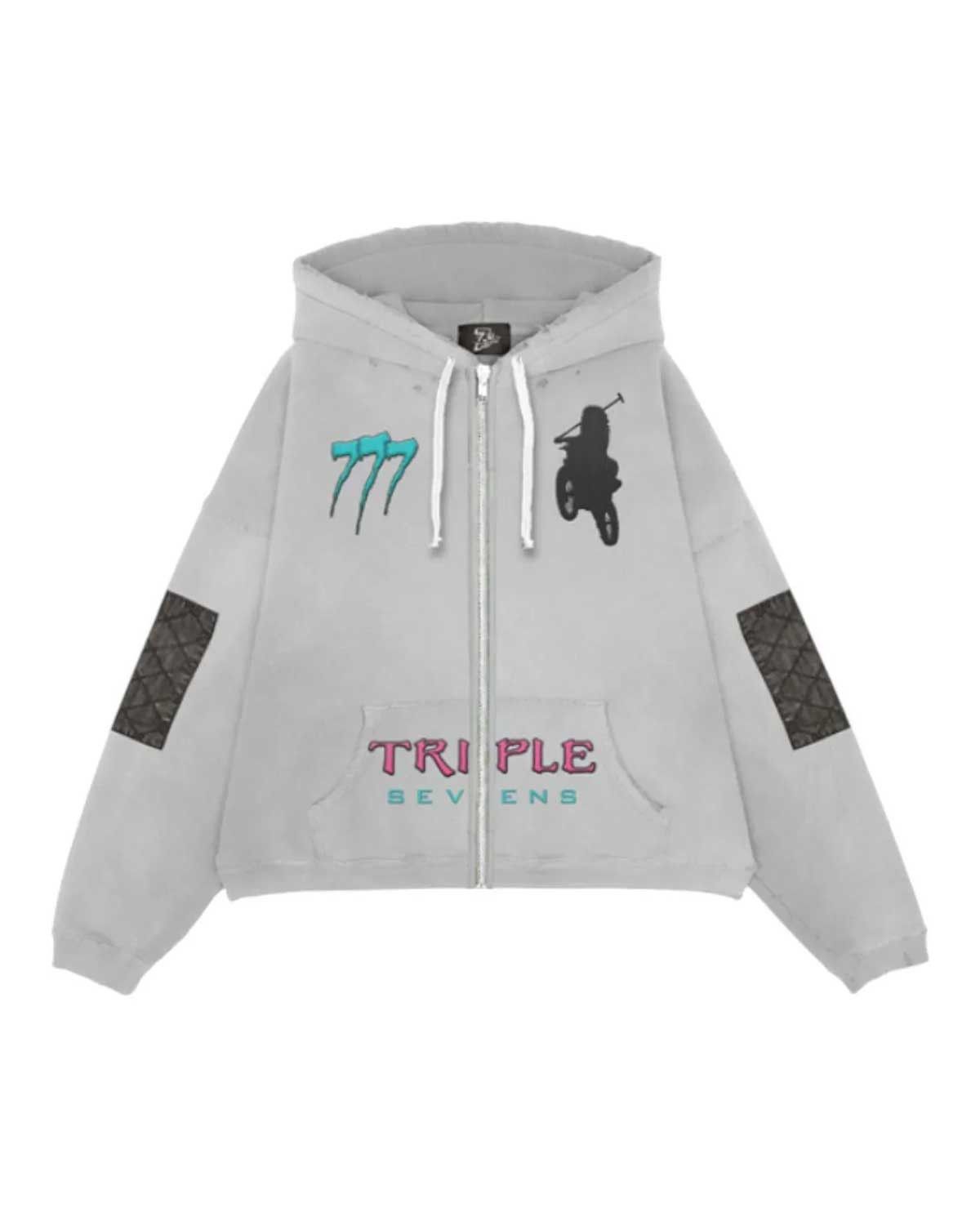 TRIPLE SEVENS Moto Hoodie Grey Size US S / EU 44-46 / 1 - 3 Thumbnail