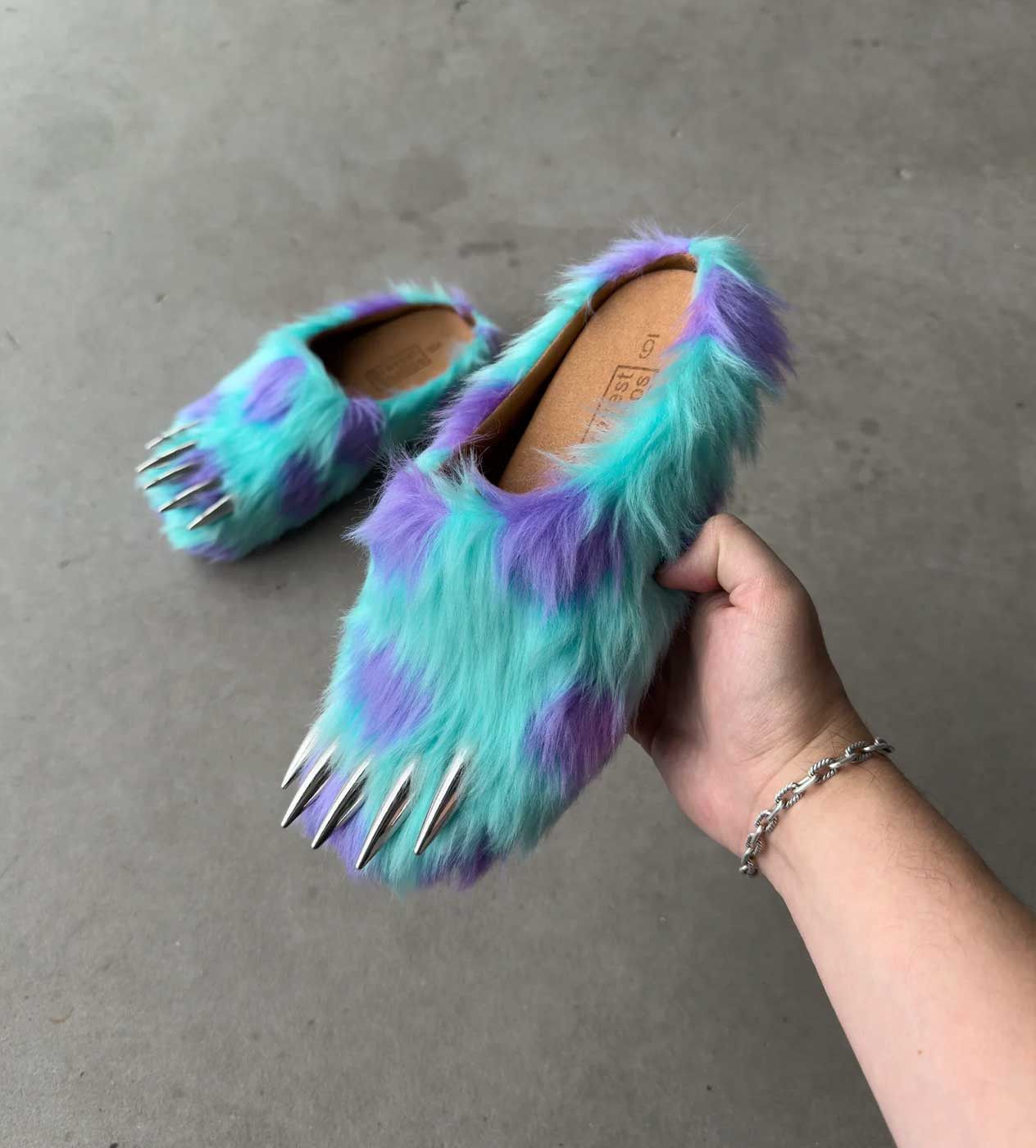 Bravest Studios Monster Spot Bear Claw Mule Teal Size US 5 / EU 37 - 3 Thumbnail