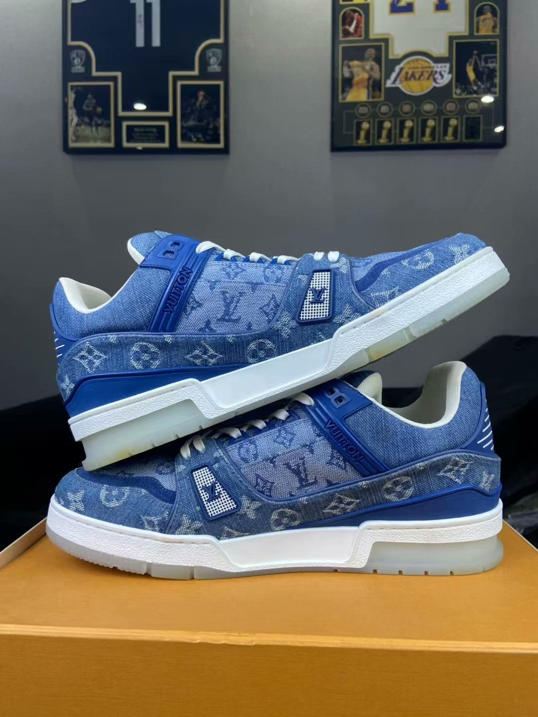 Louis Vuitton Louis Vuitton Training Denim Blue Lowtop Sneakers 43.5 Men Size US 10.5 / EU 43-44 - 6 Thumbnail