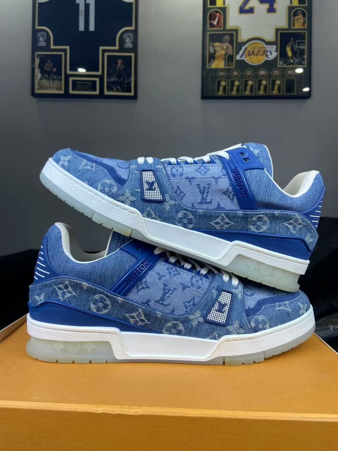 Louis Vuitton Louis Vuitton Training Denim Blue Lowtop Sneakers 43.5 Men Size US 10.5 / EU 43-44 - 7 Thumbnail