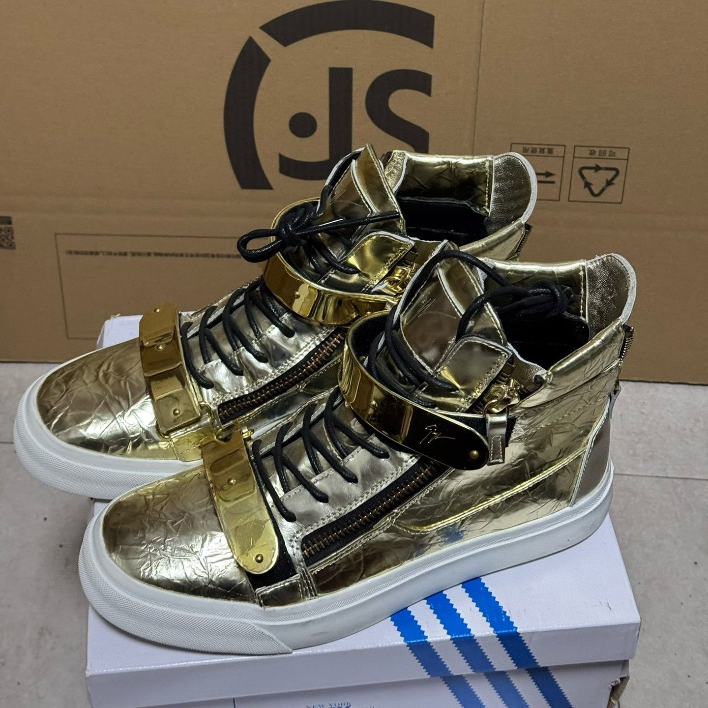 Giuseppe Zanotti Giuseppe Zanotti Gold Hitop Sneakers S Men Size US 10 / EU 43 - 9 Thumbnail